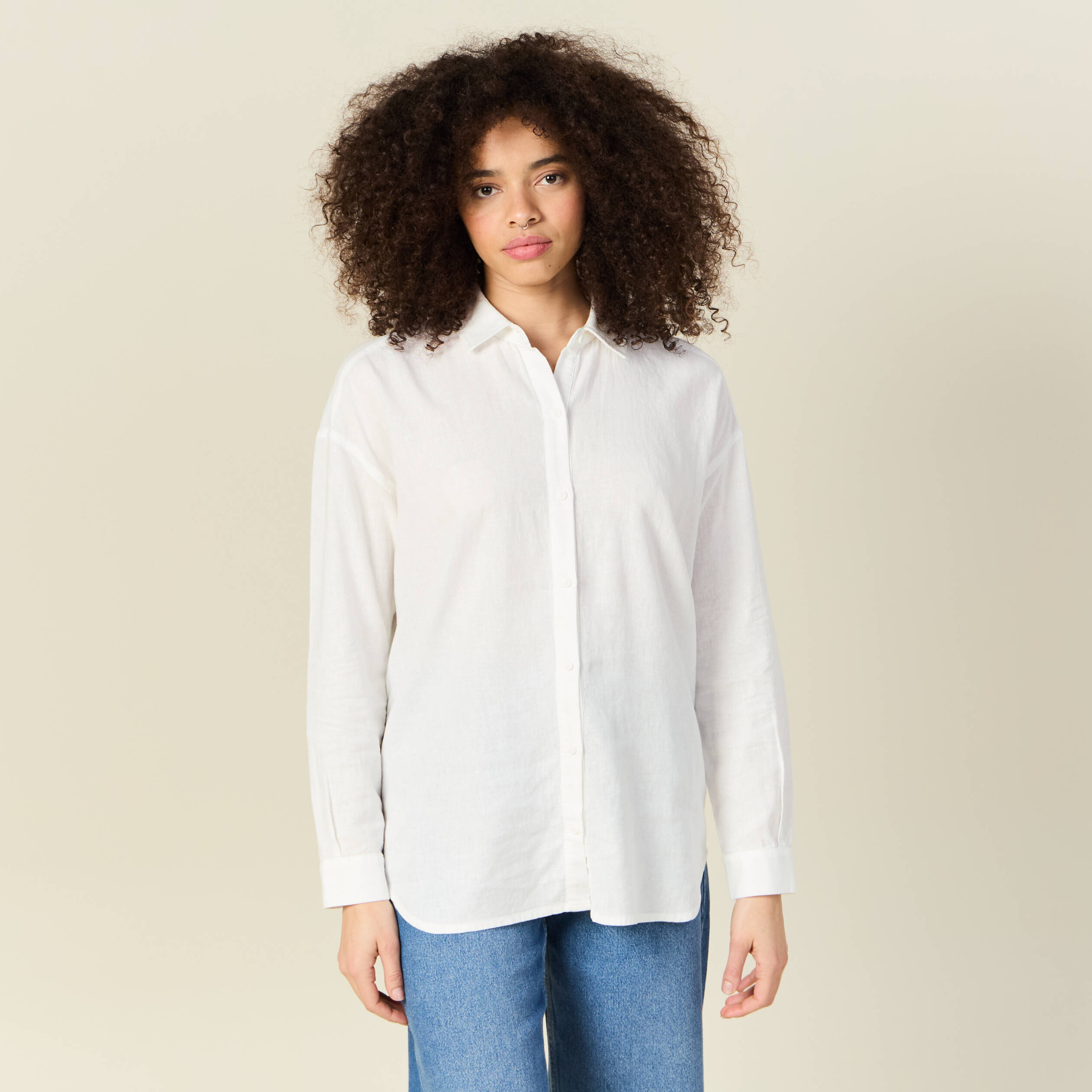 chemise manches longues ecru femme Chemise manches longues ecru femme