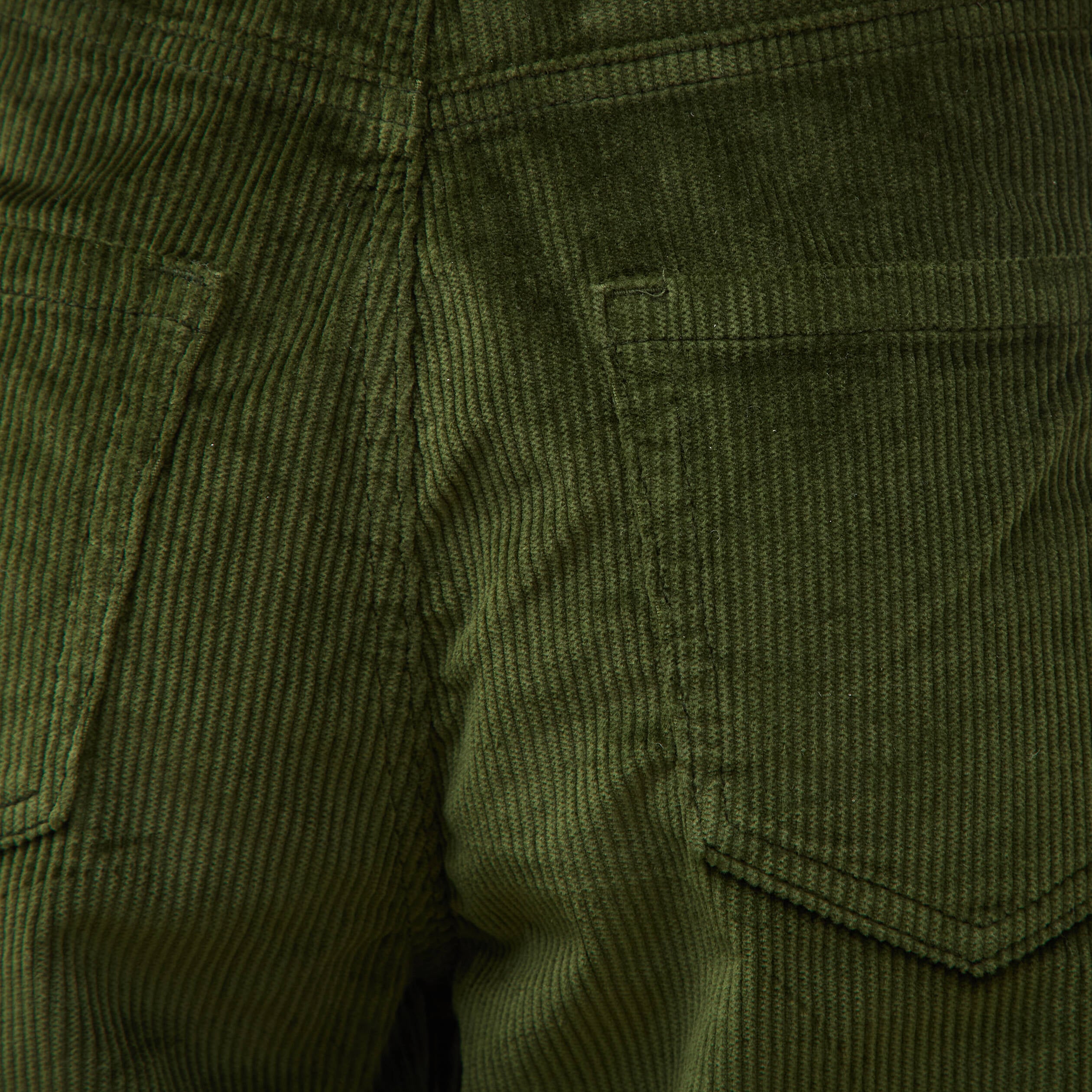 Pantalon barrel taille haute velours vert fonc&eacute; femme