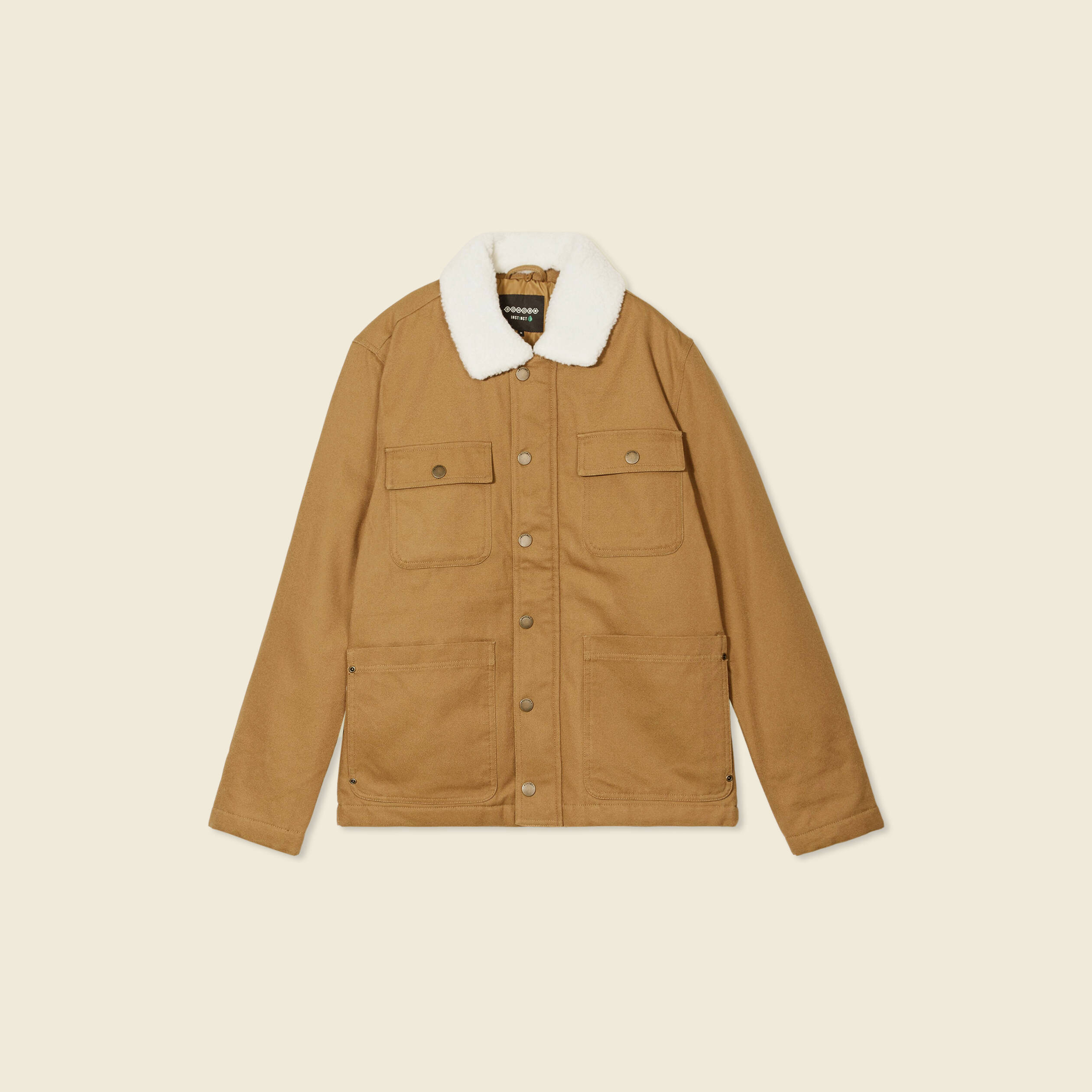 Blouson boutonn&eacute; col aviateur vert kaki homme