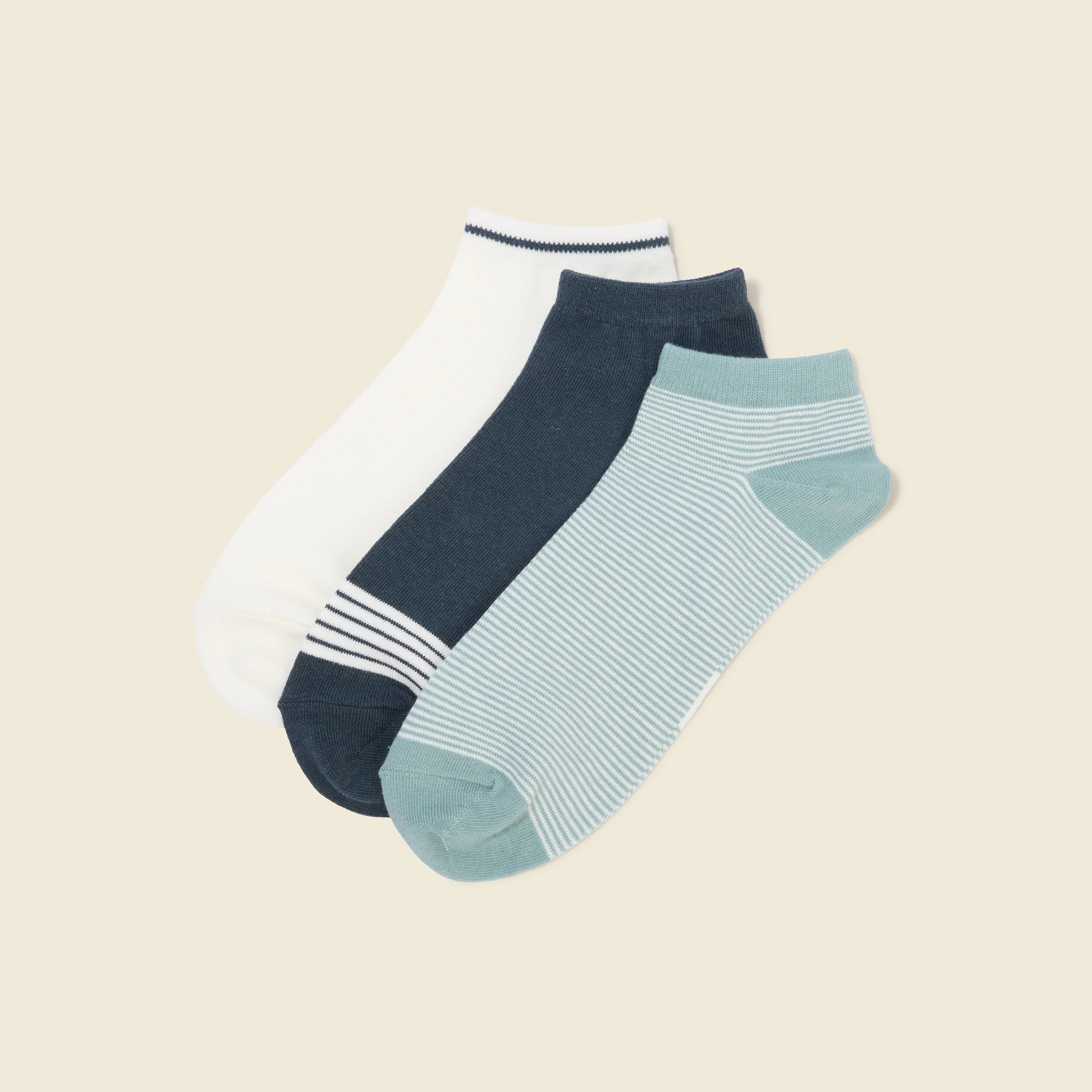 Lot de 3 paires de chaussettes vert kaki homme