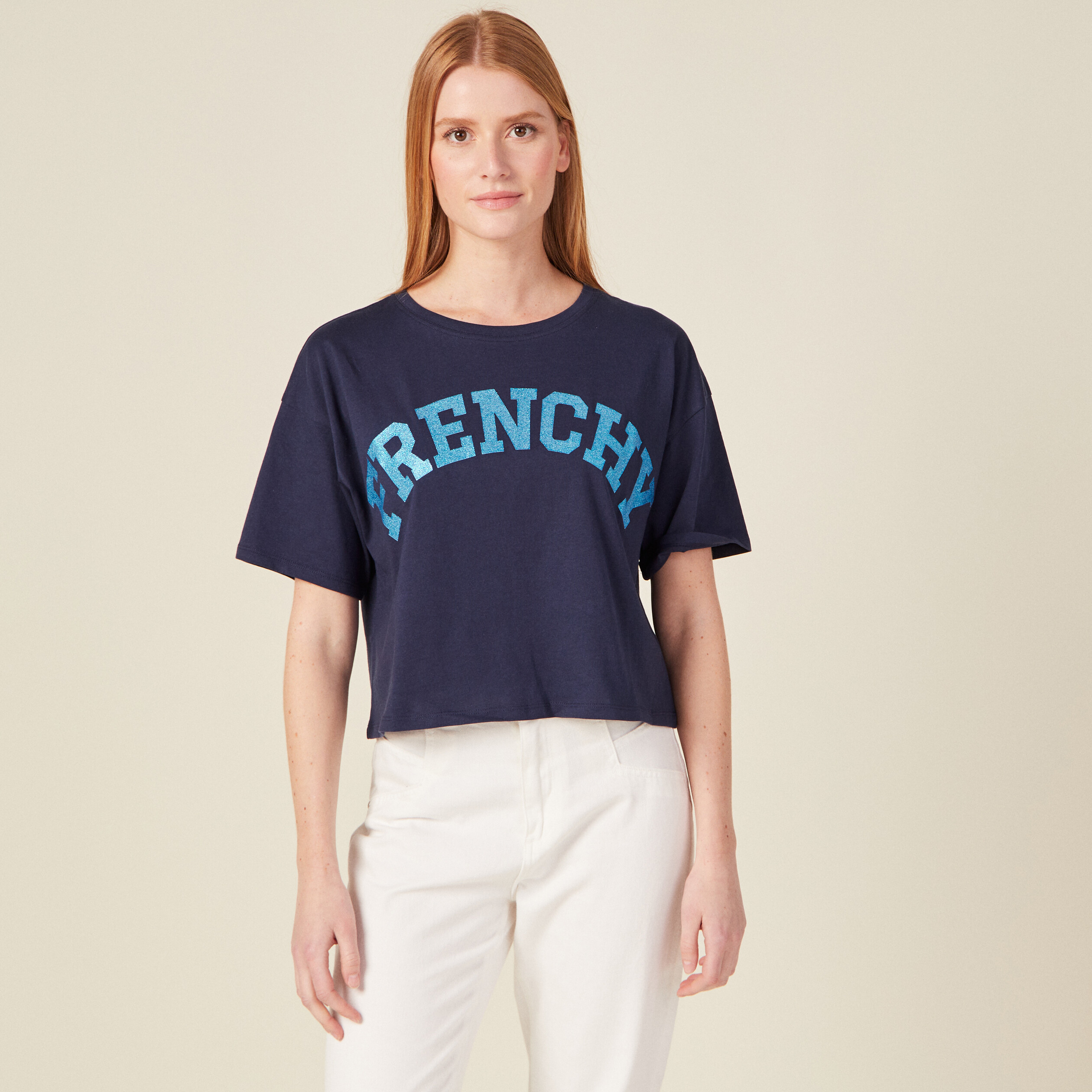 T-shirt Cuphead Bleu Marine - Taille L, 100% Coton, Manches Courtes, Occasion Très Bon état