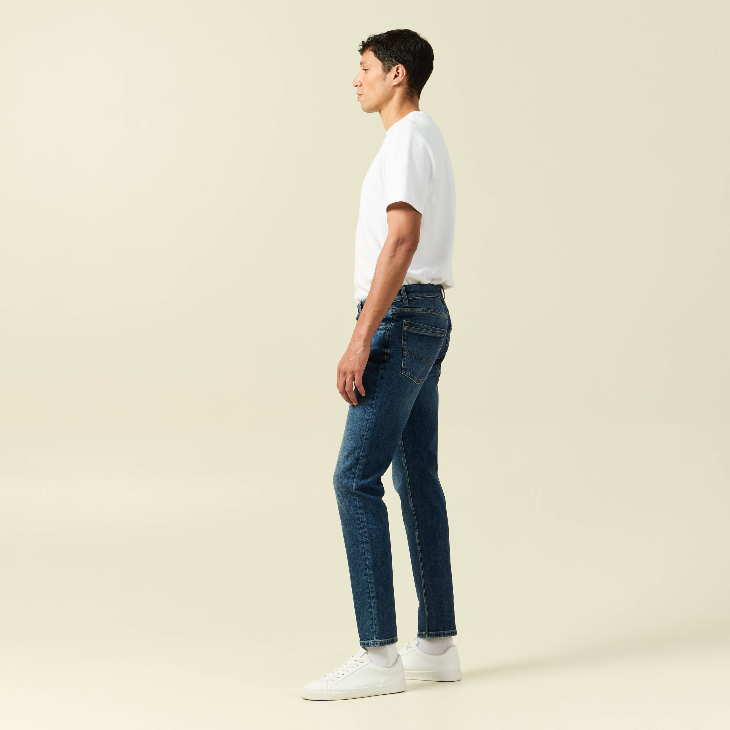 Jeans slim 5 poches longueur 32 denim dirty homme