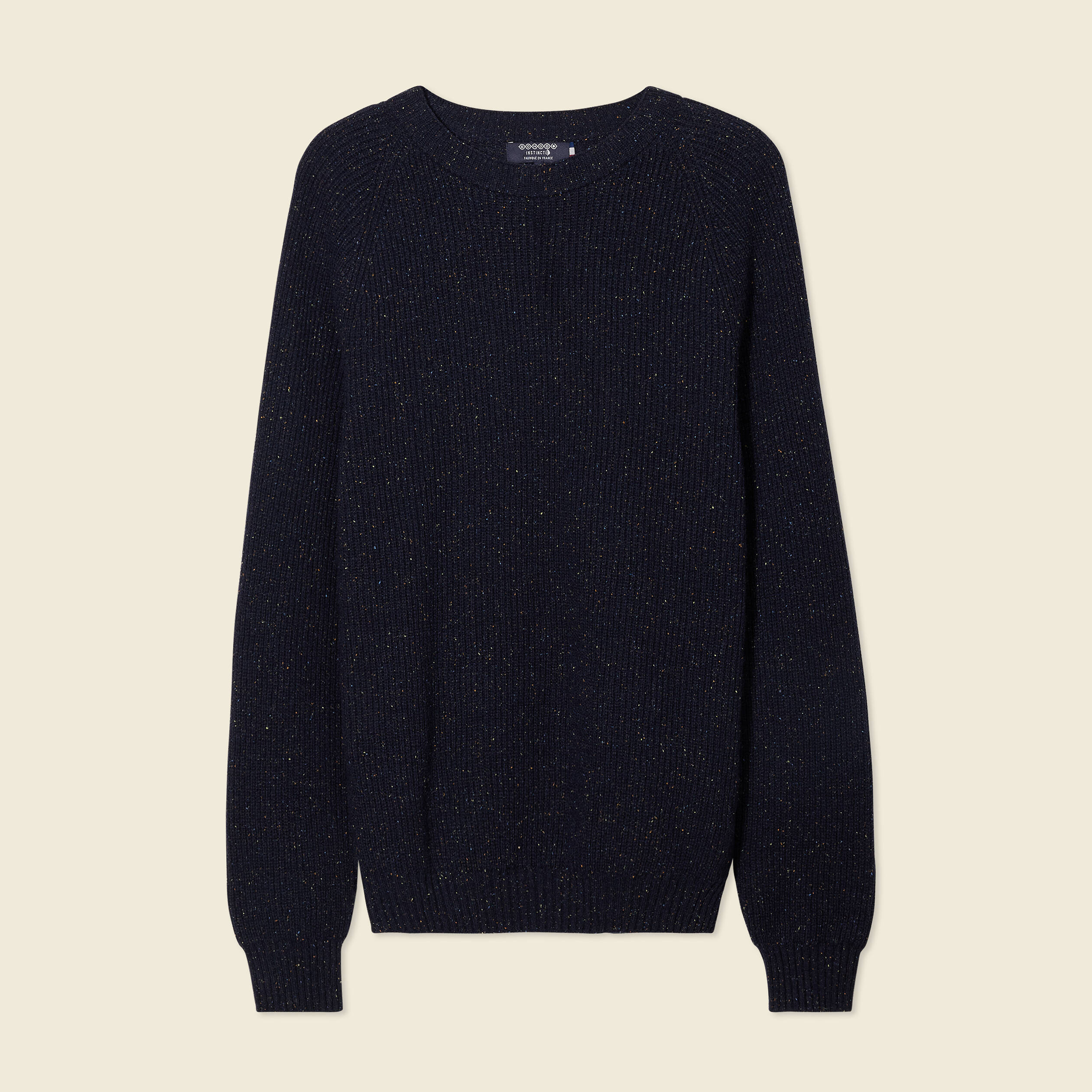 Pull manches longues fabriqu&eacute; en France bleu marine homme