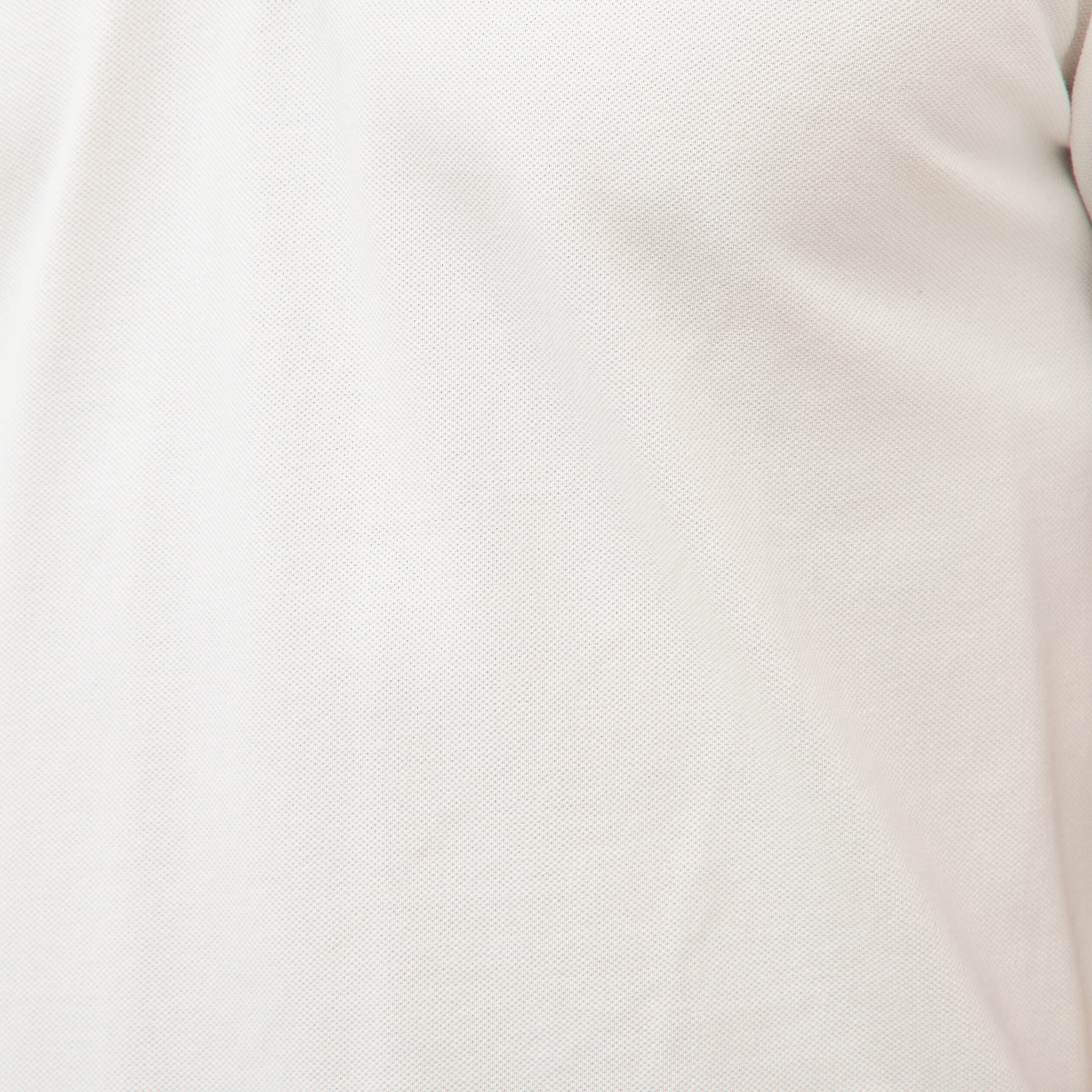 Polo ajust&eacute; manches courtes en coton ecru homme