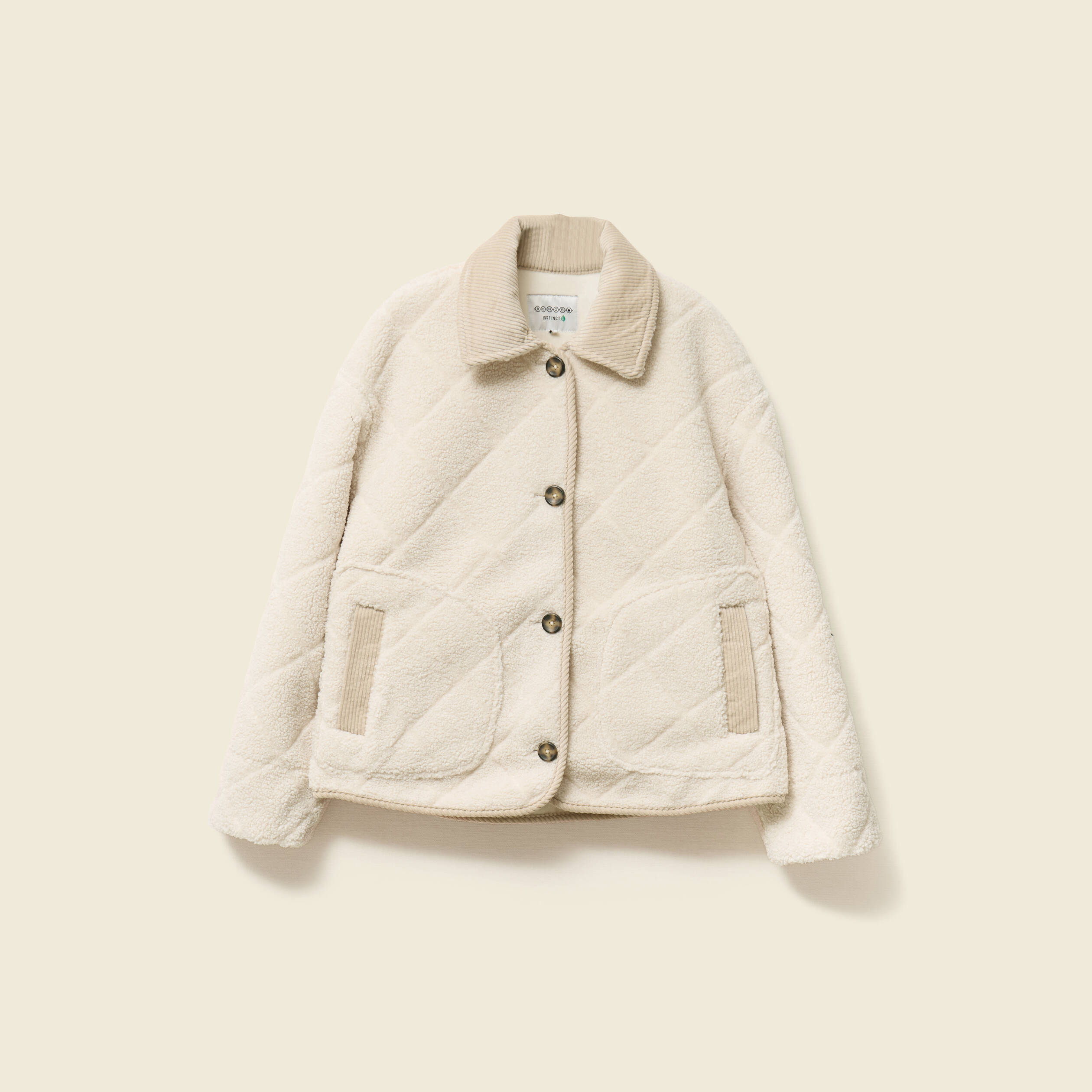 Blouson bouclette creme femme