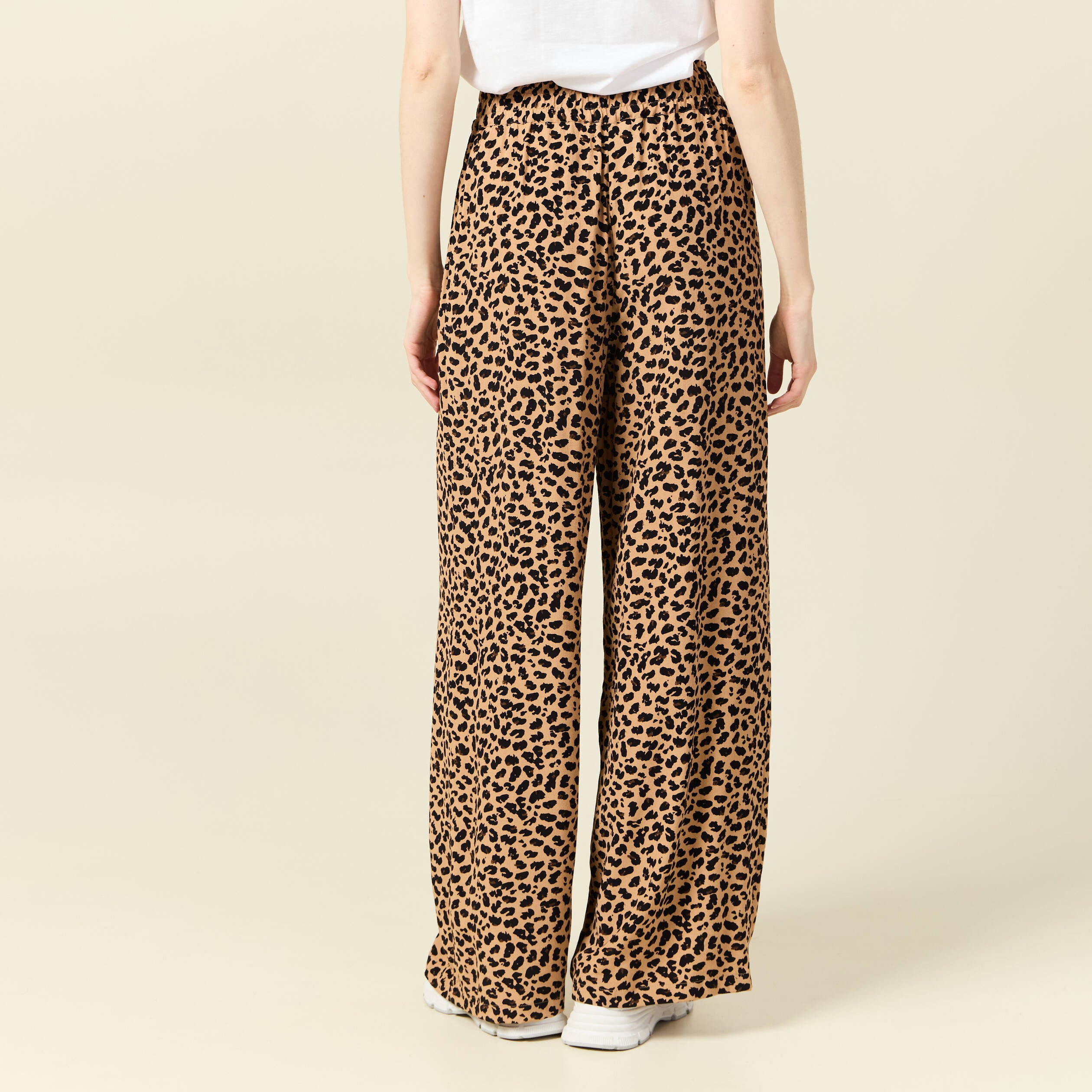 Pantalon large fuide camel femme