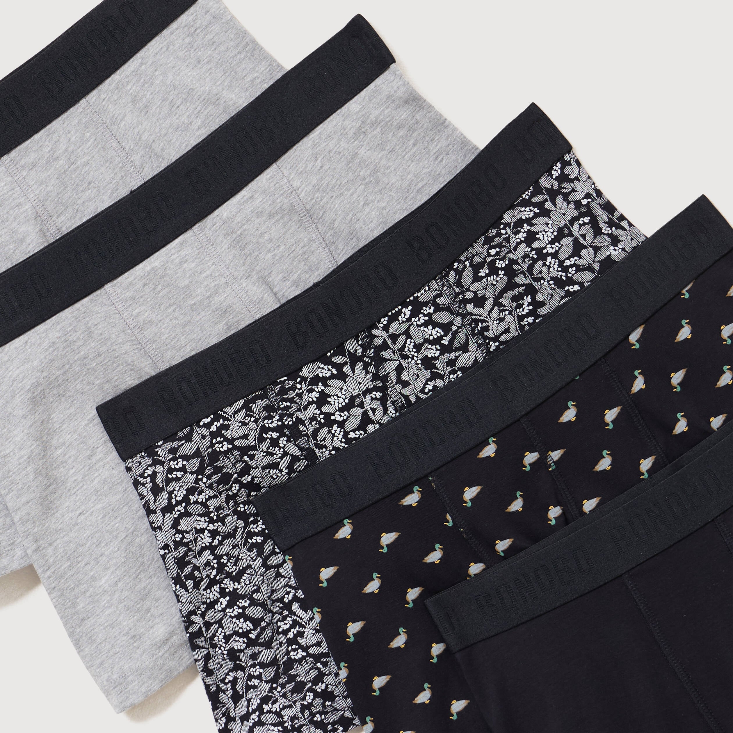 Lot de 5 boxers noir homme