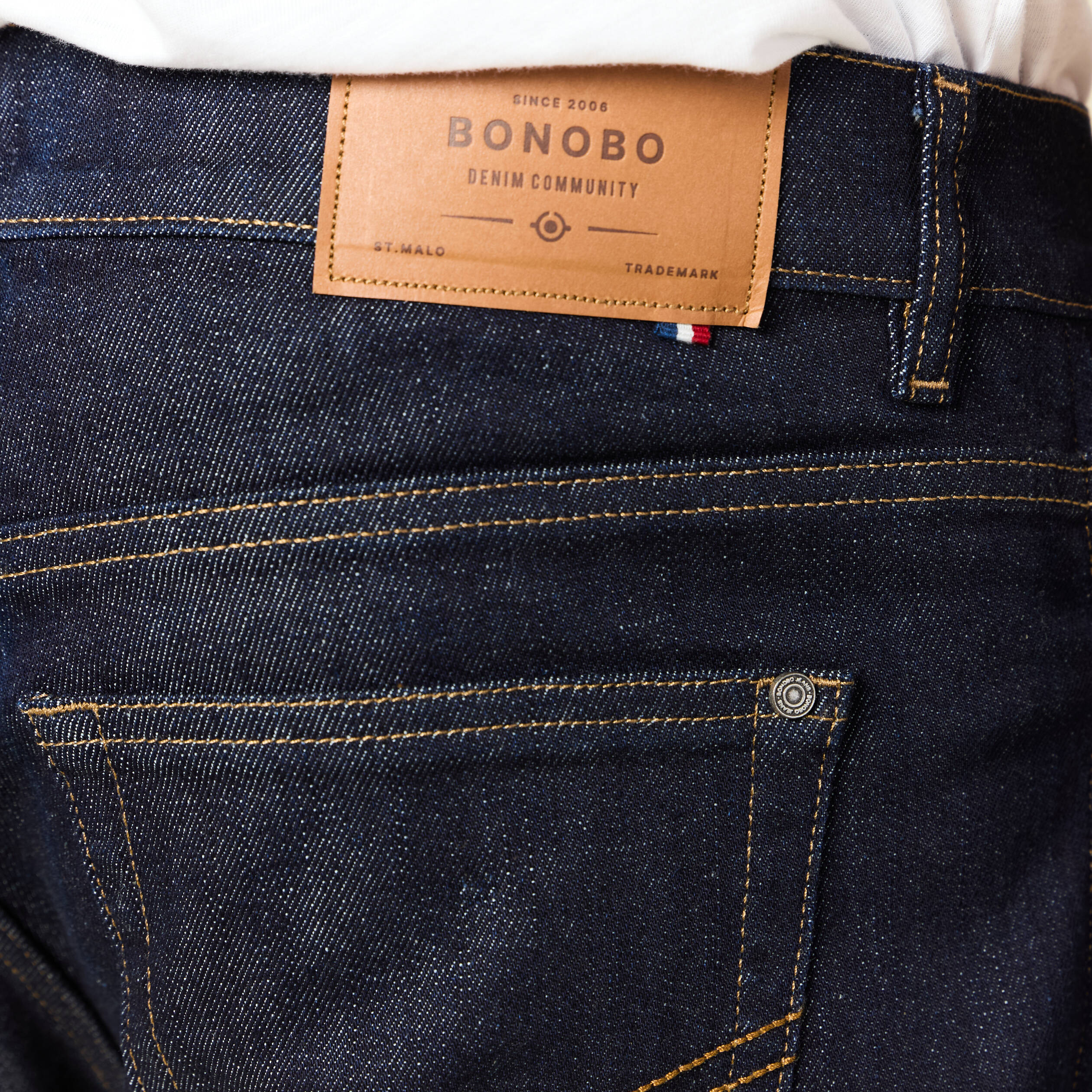 Jeans straight fabriqué en France denim brut rinse homme