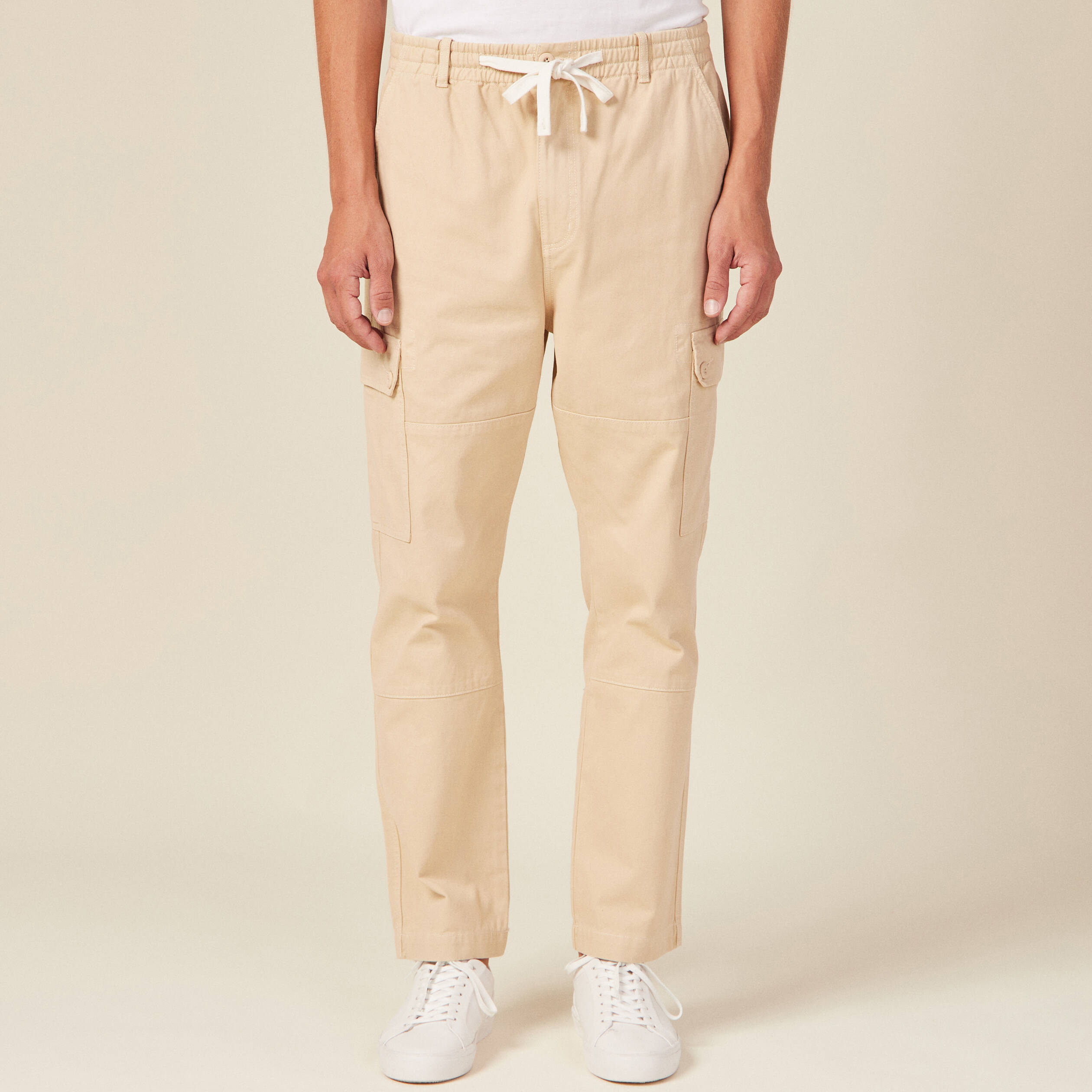 Pantalon cargo beige homme