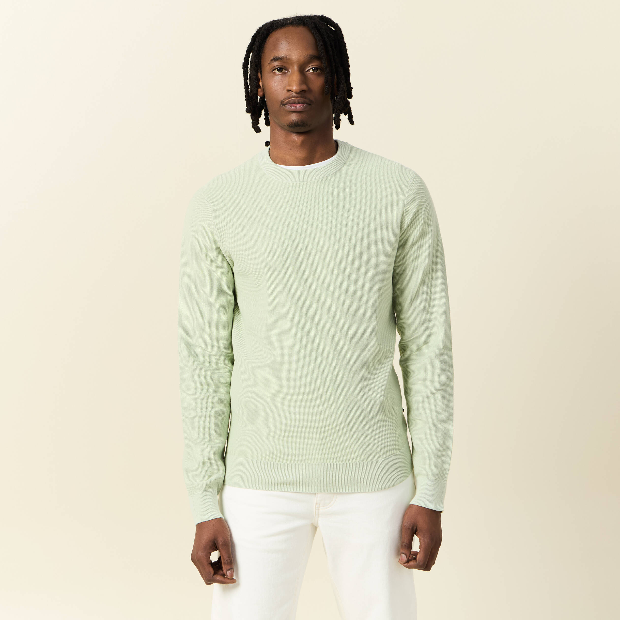 pull eco responsable vert clair homme Pull éco-responsable vert clair homme