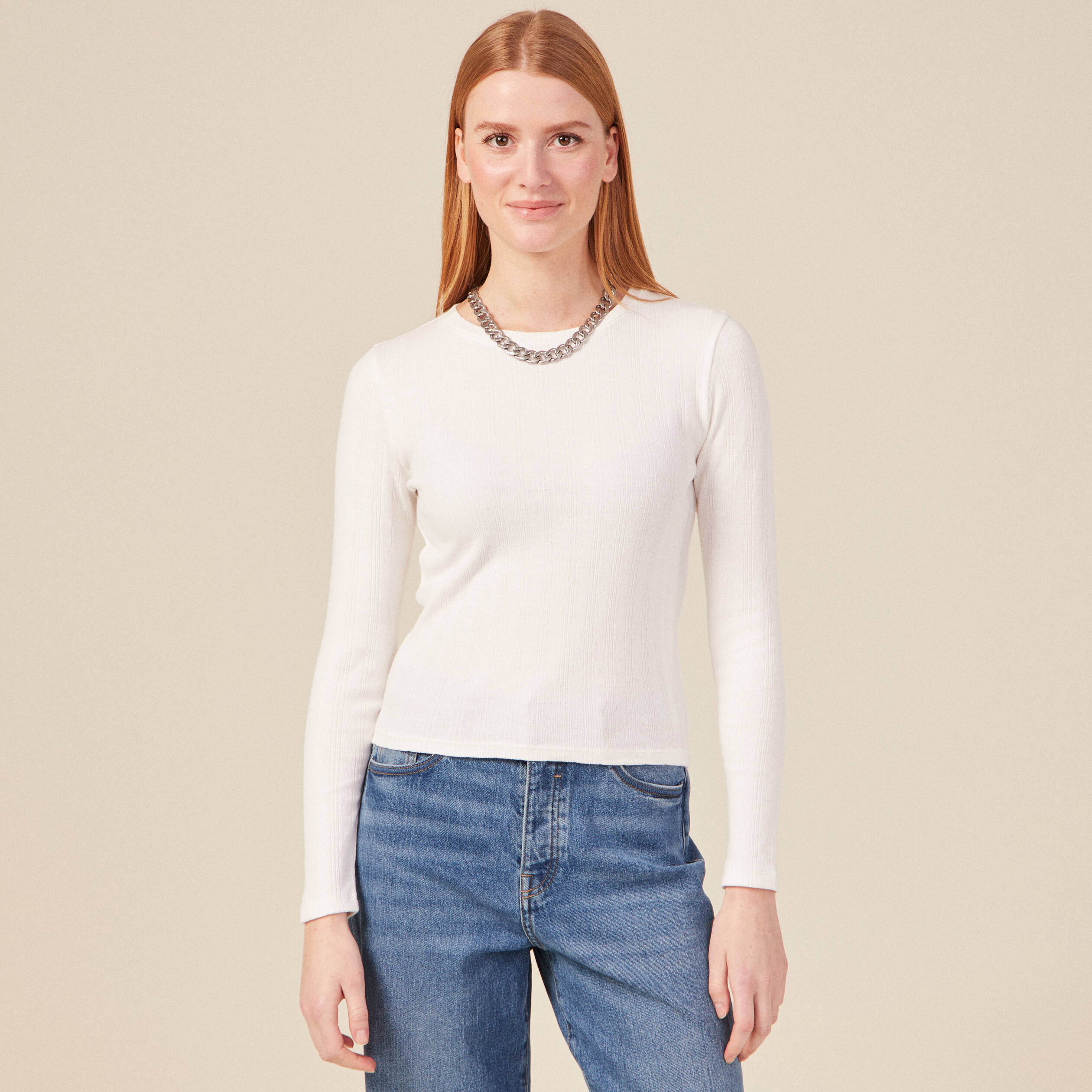 t shirt eco responsable ecru femme T-shirt éco-responsable ecru femme