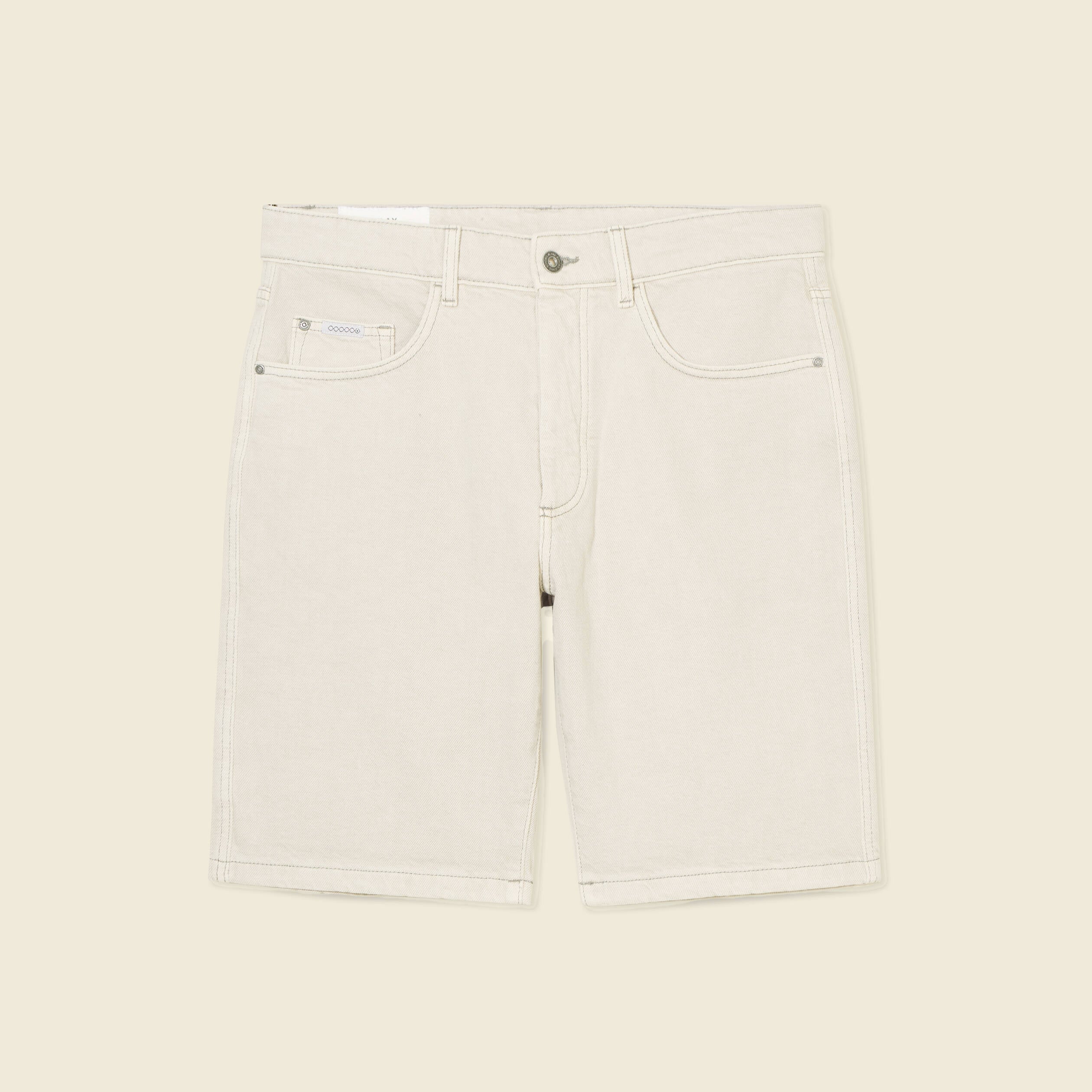 Bermuda droit en jean denim snow gris homme