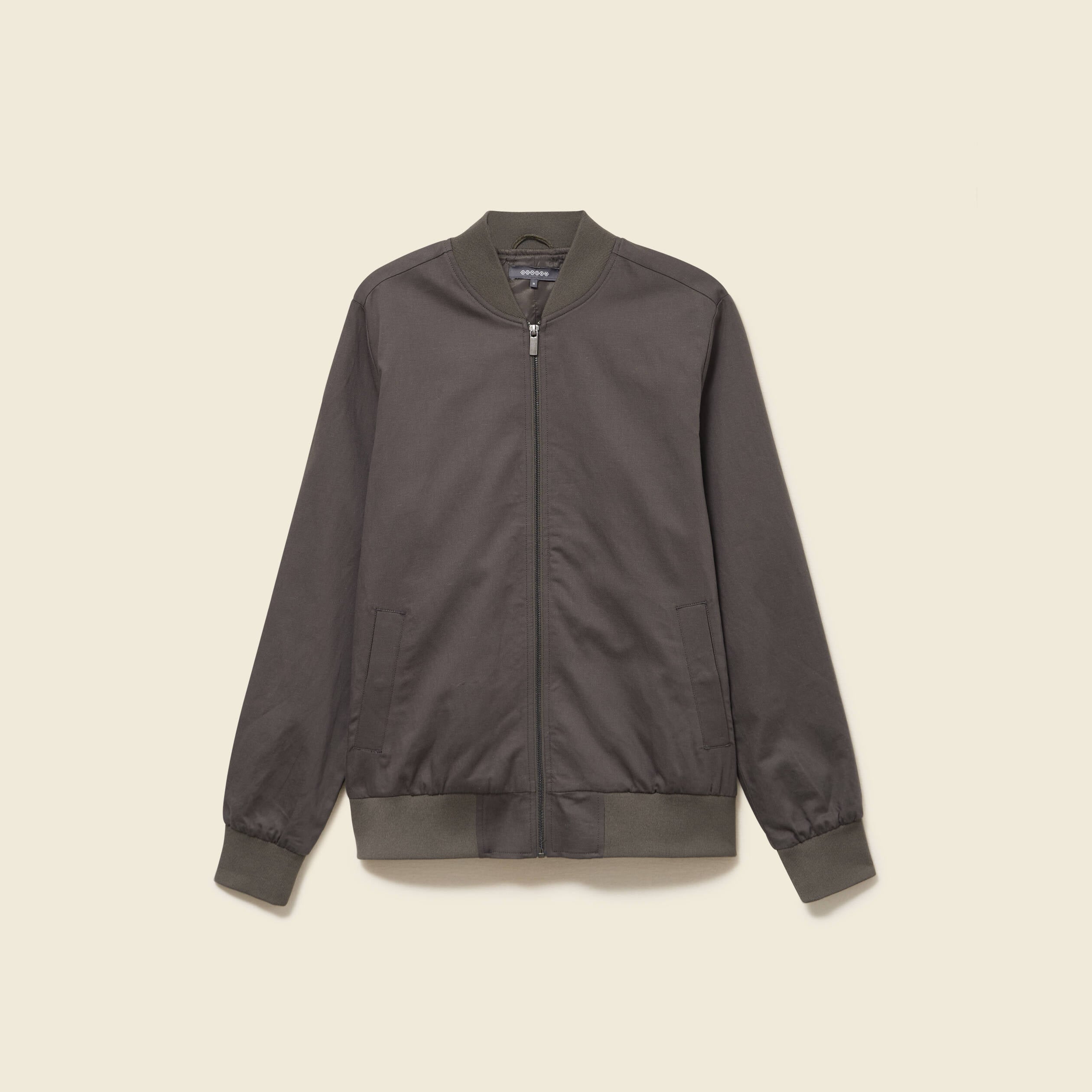 Blouson zipp&eacute; col teddy vert fonc&eacute; homme
