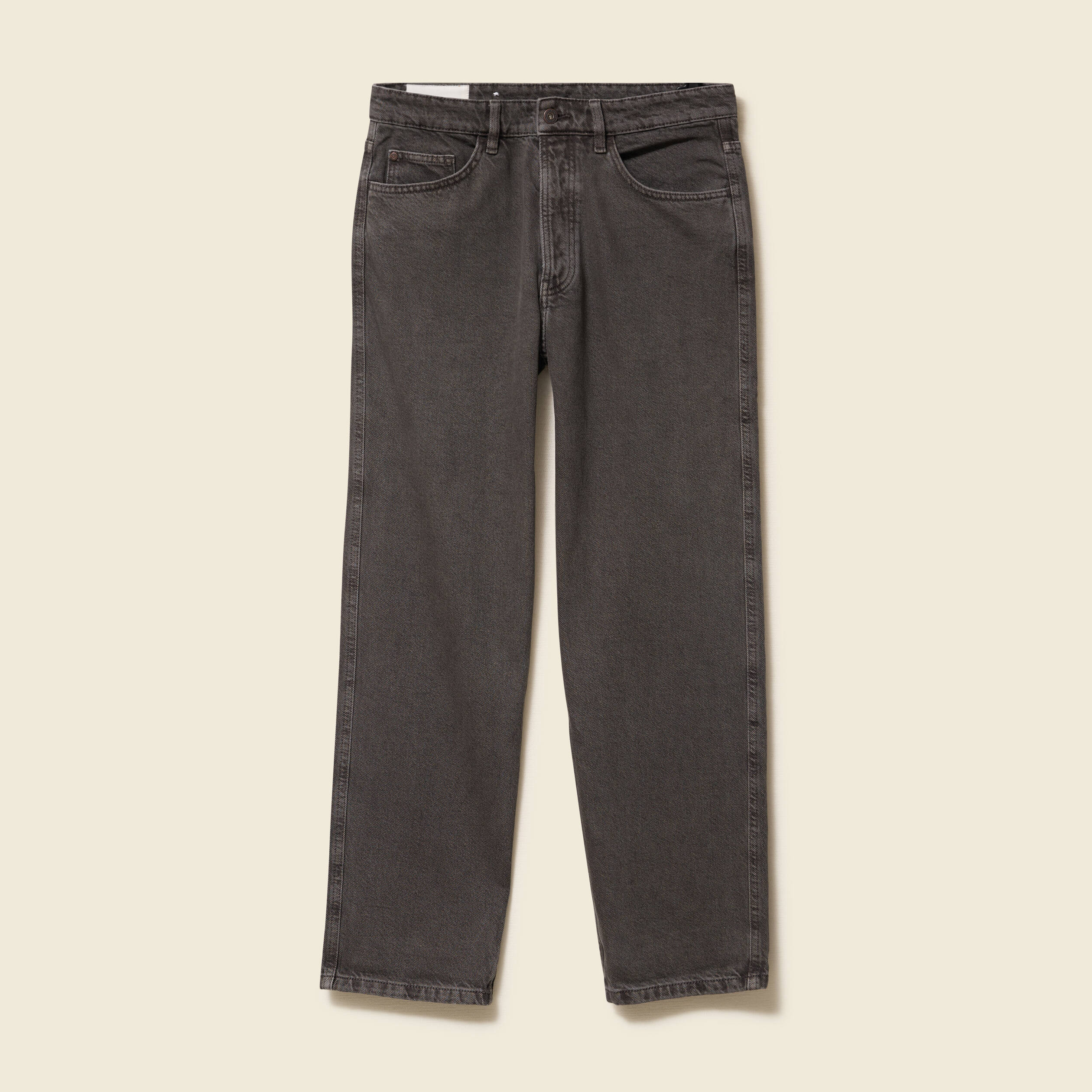 Jeans large longueur 32 en coton marron homme