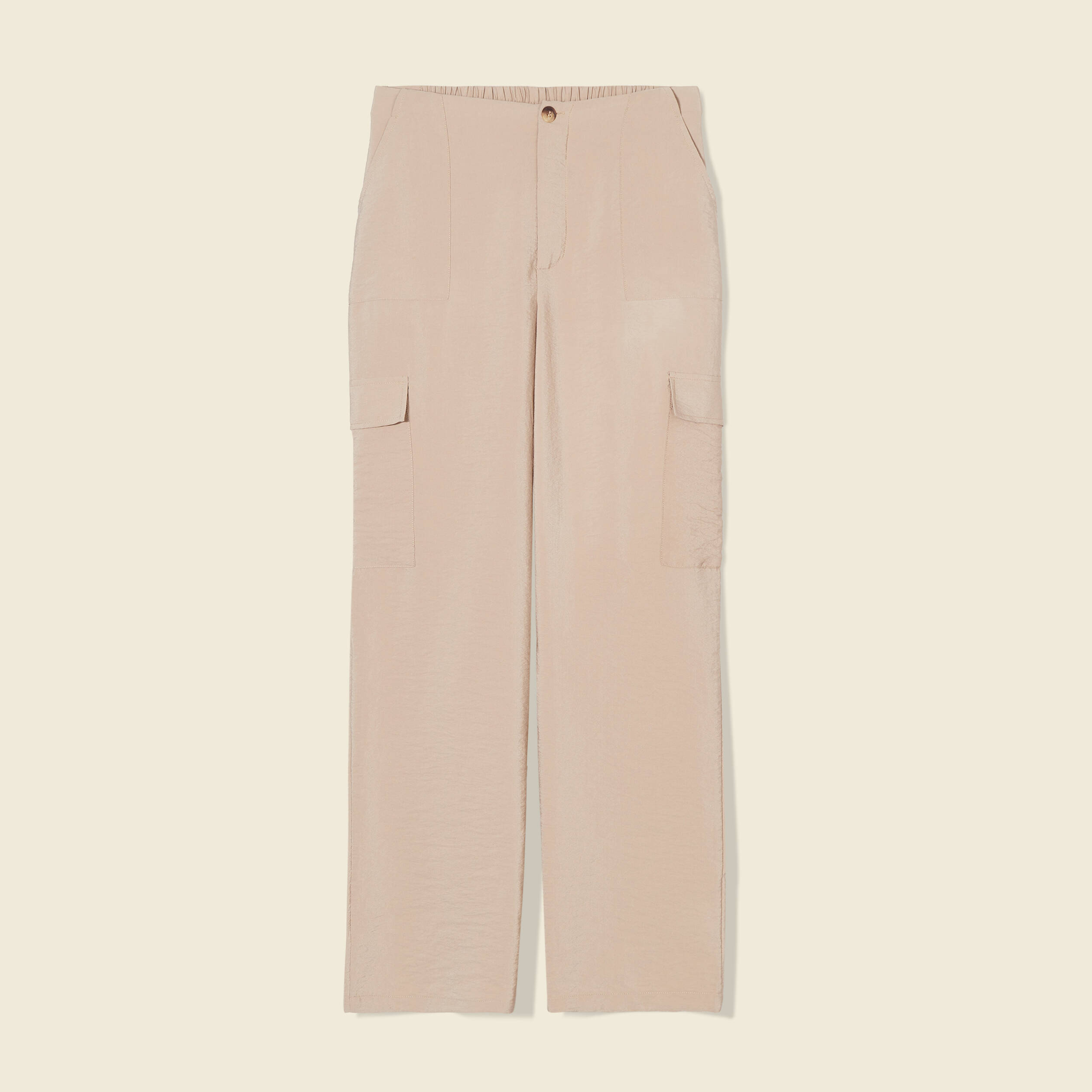 pantalon cargo fluide beige femme Pantalon cargo fluide beige femme