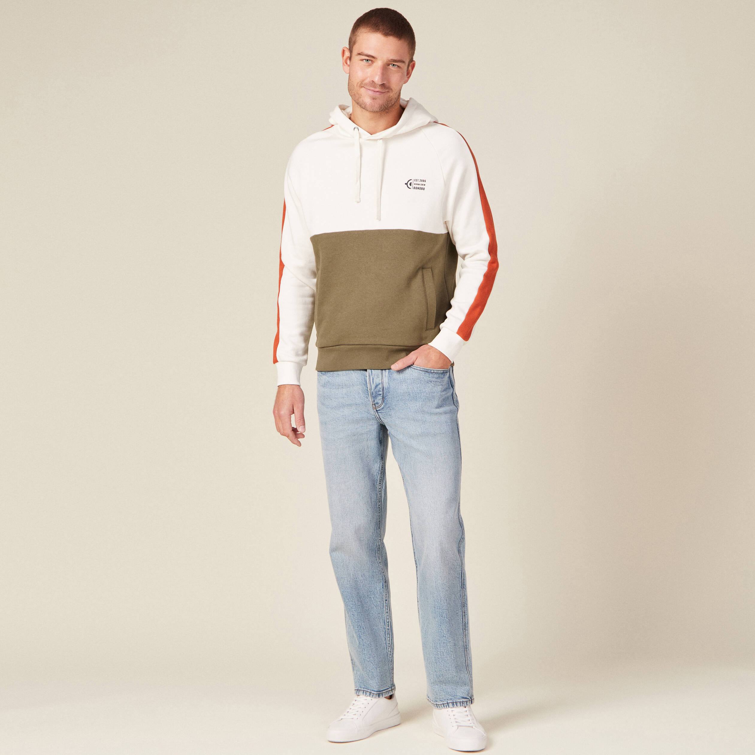 Sweat éco-responsable taupe homme
