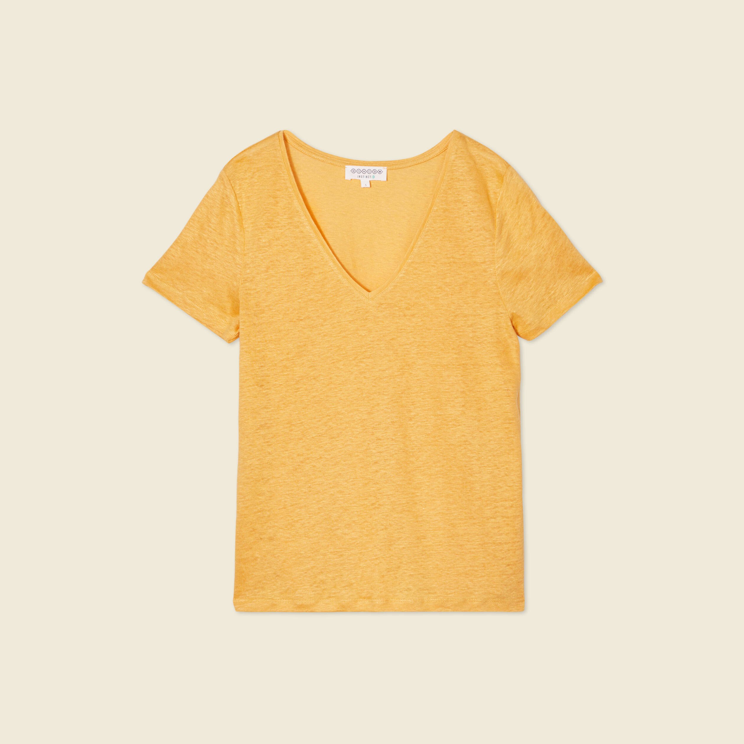 t shirt eco responsable jaune femme T-shirt éco-responsable jaune femme