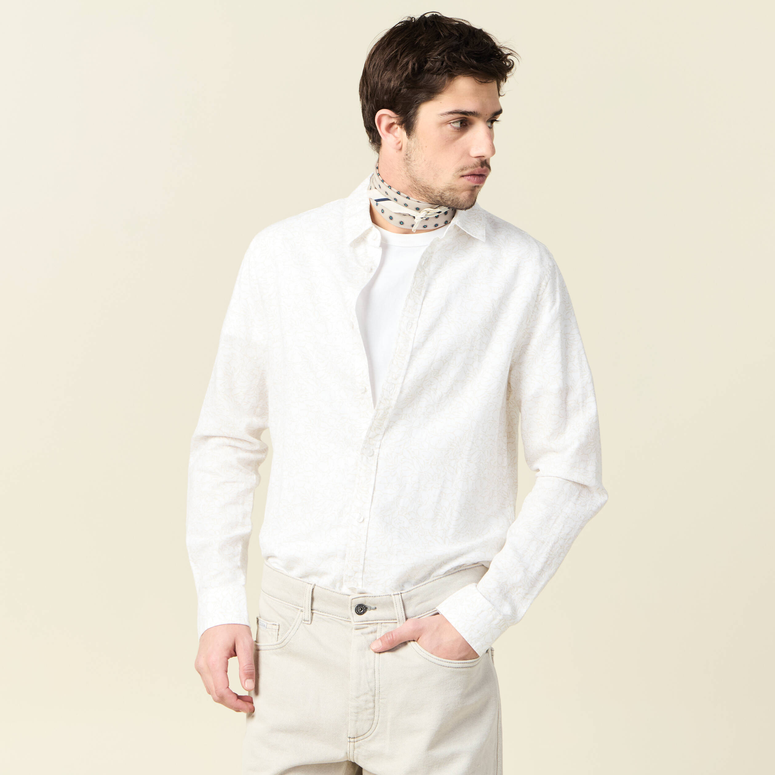 chemise manches longues blanc homme Chemise manches longues blanc homme