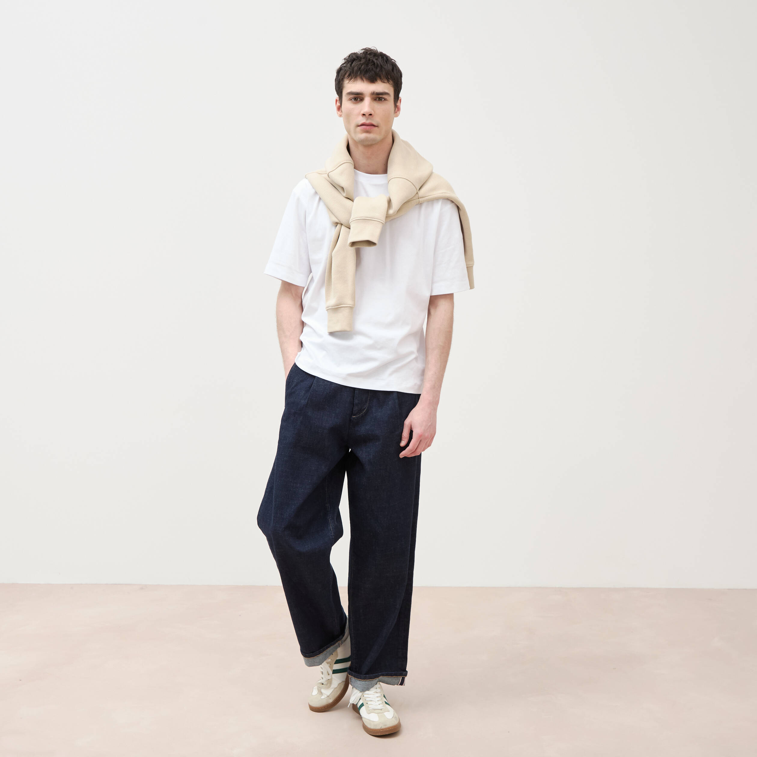Jeans loose longueur 32 denim brut clean homme