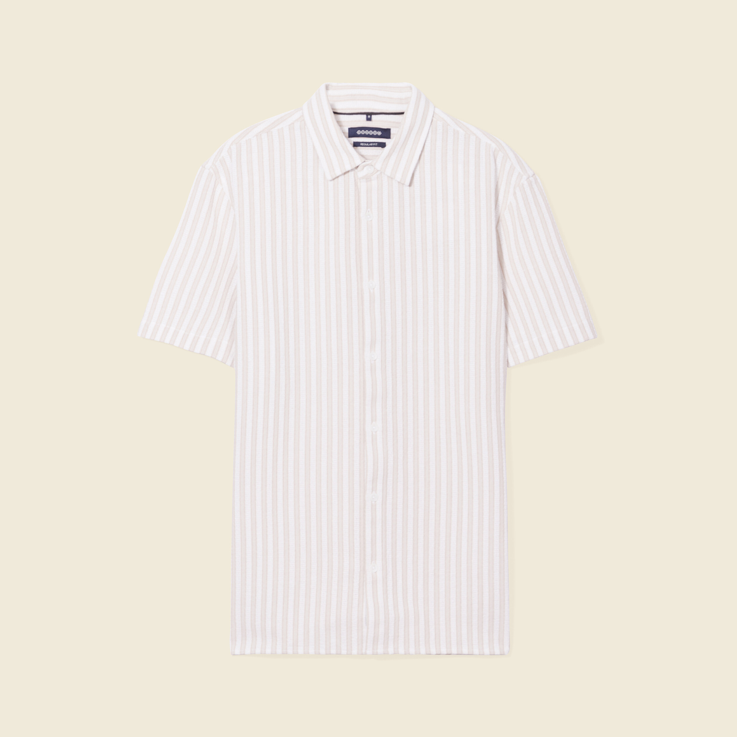 Chemise manches courtes beige homme