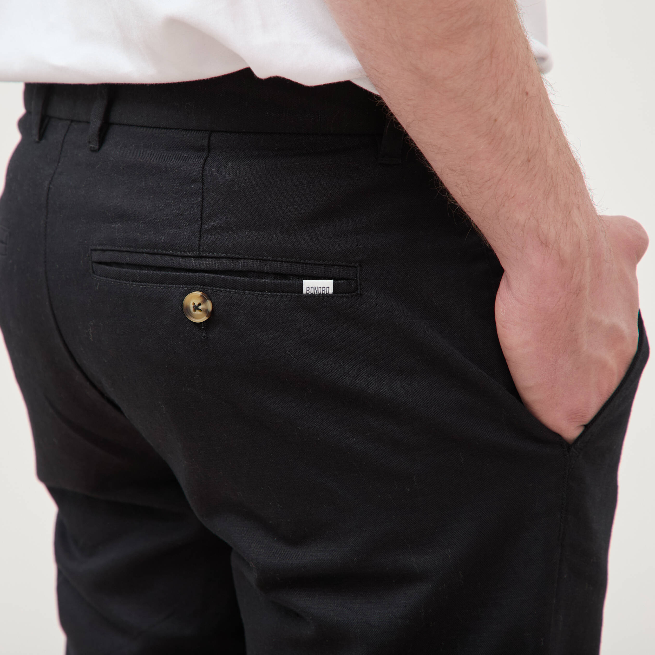 Pantalon chino noir homme