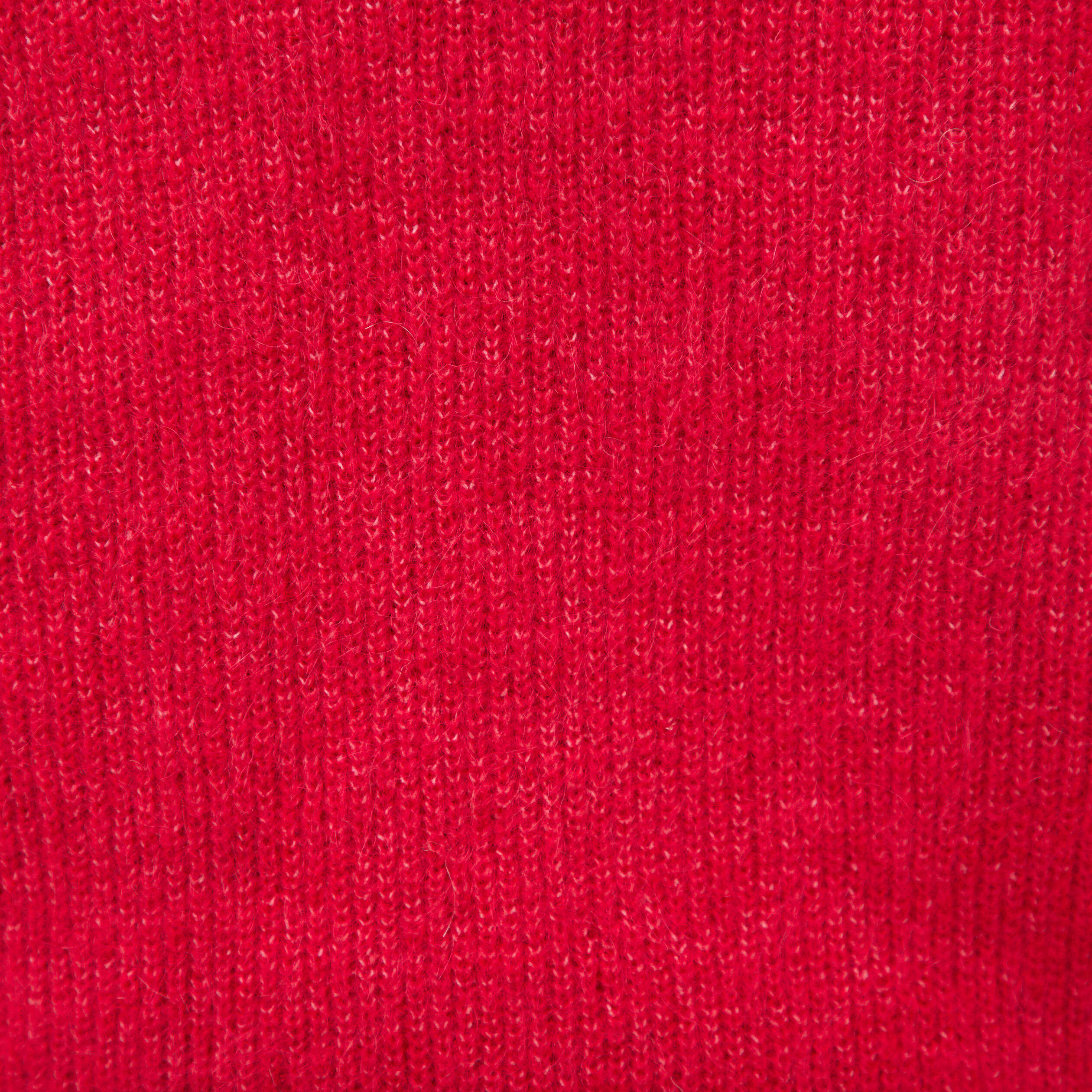 Pull droit col rond manches longues rouge femme