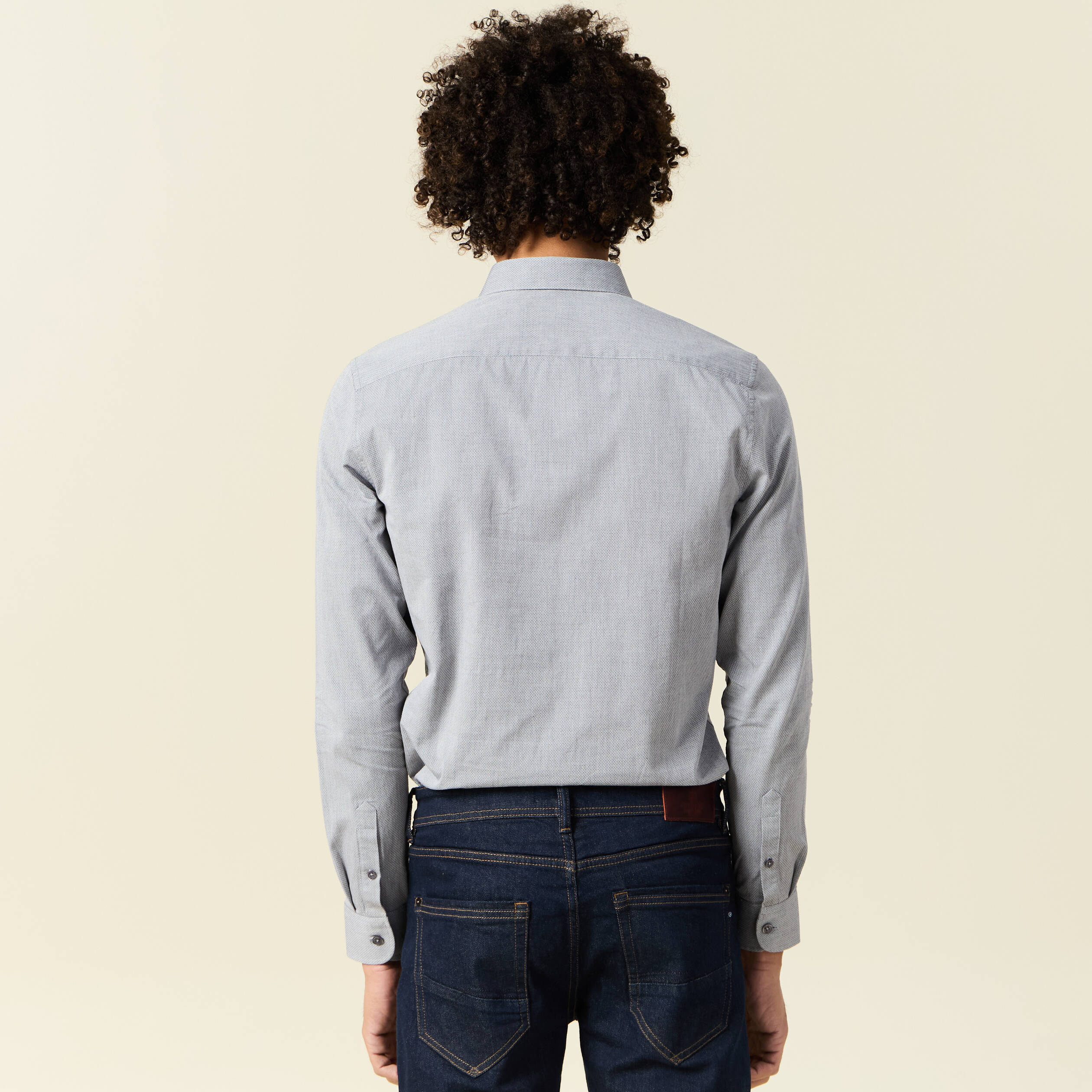 Chemise manches longues gris homme