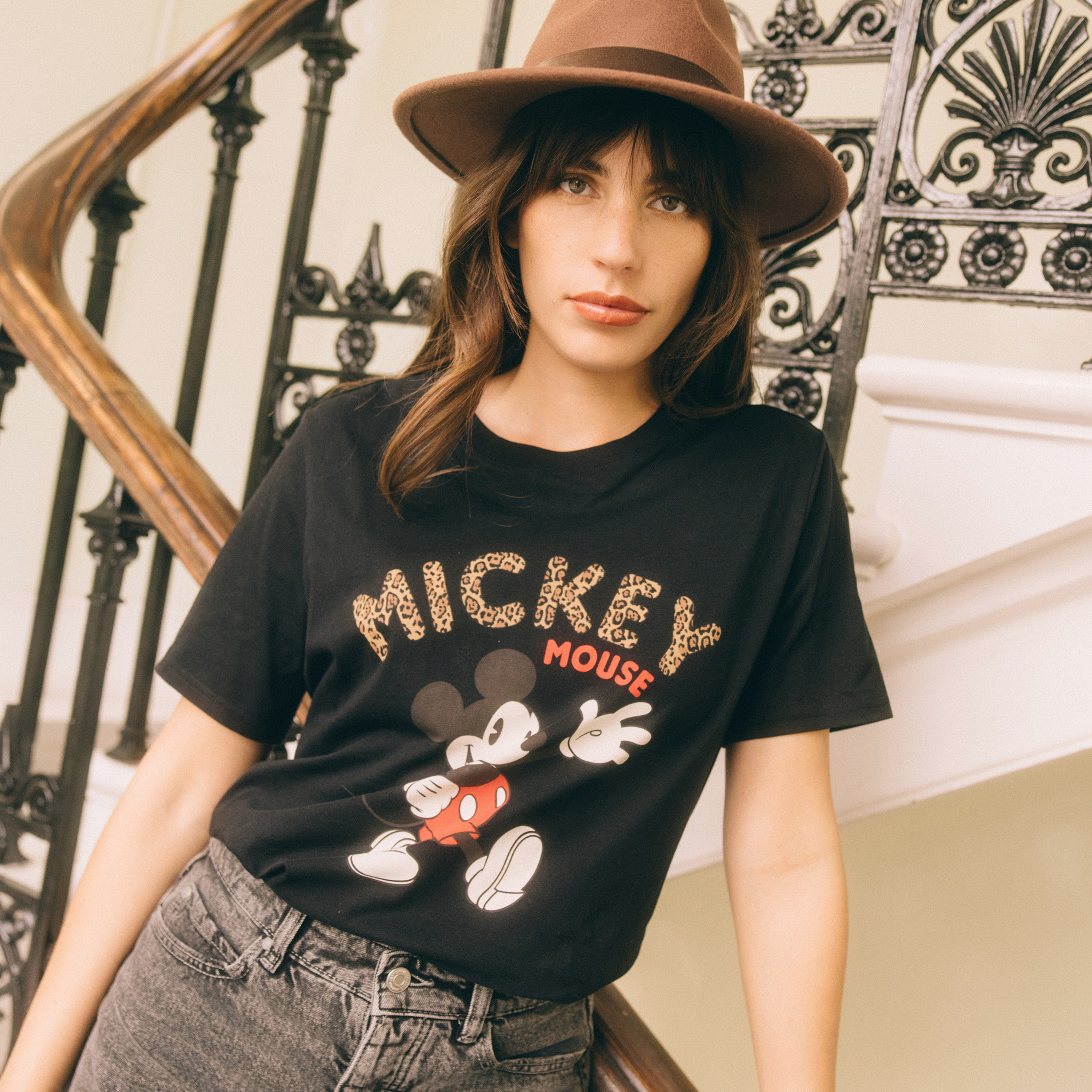 T-shirt en coton noir femme Vibs