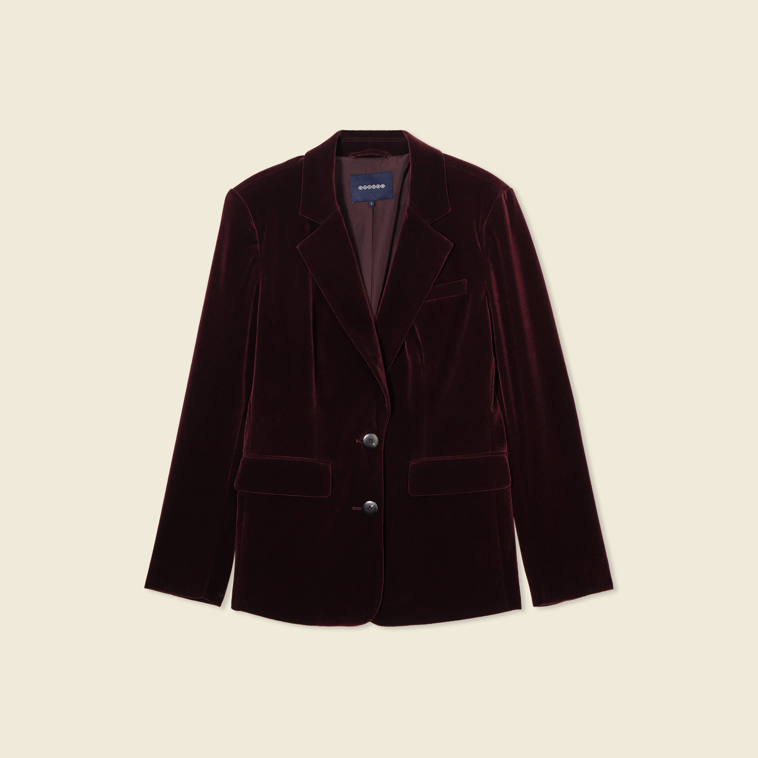 Veste blazer velours bordeaux femme