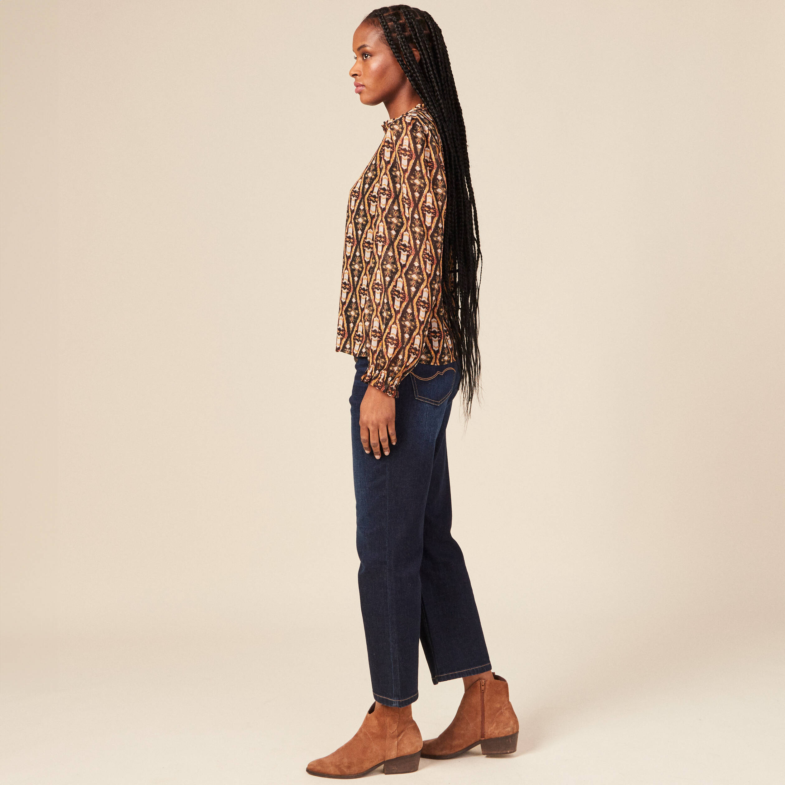 Blouse online camel femme