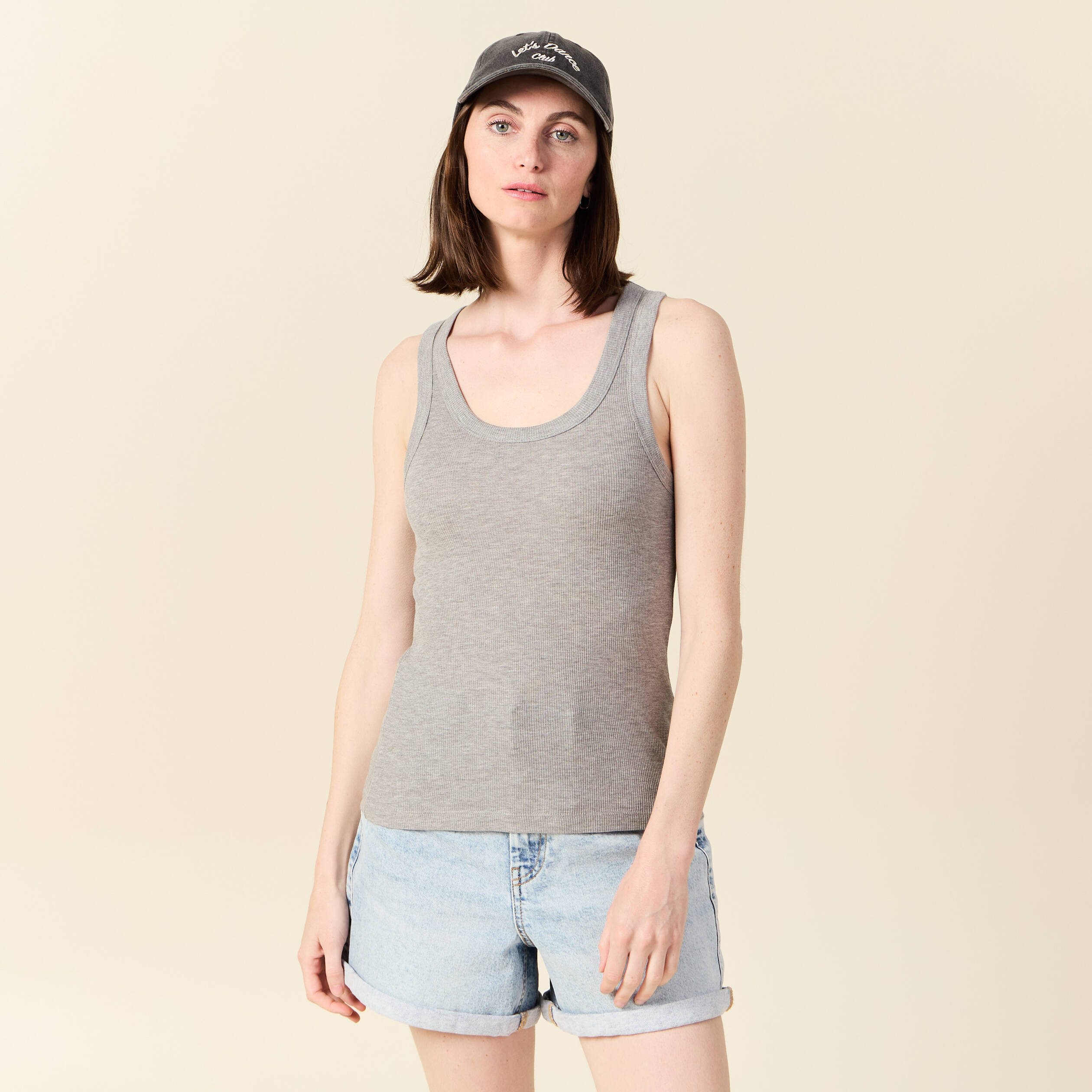 debardeur eco responsable gris femme Débardeur éco-responsable gris femme