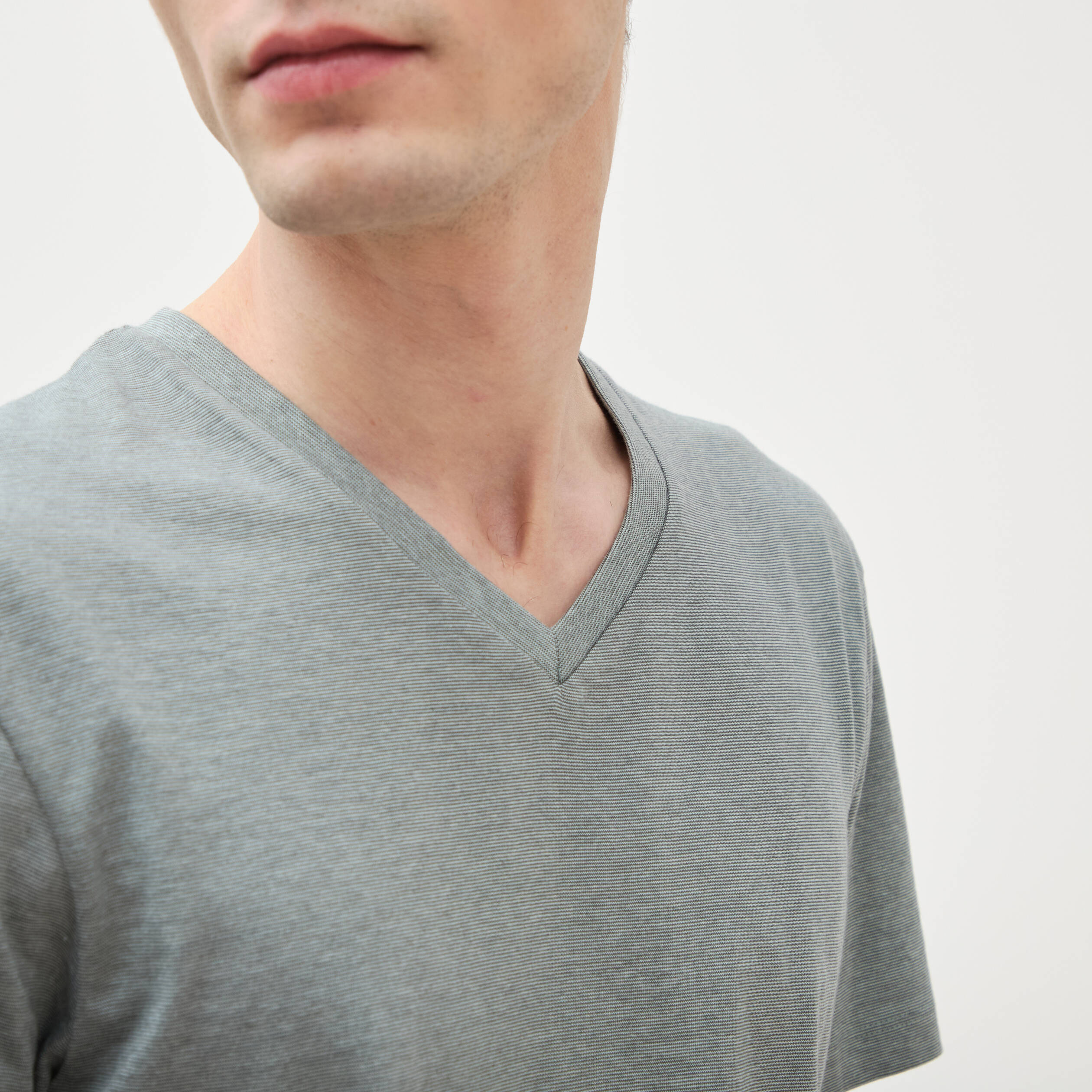 T-shirt manches courtes homme vert kaki homme