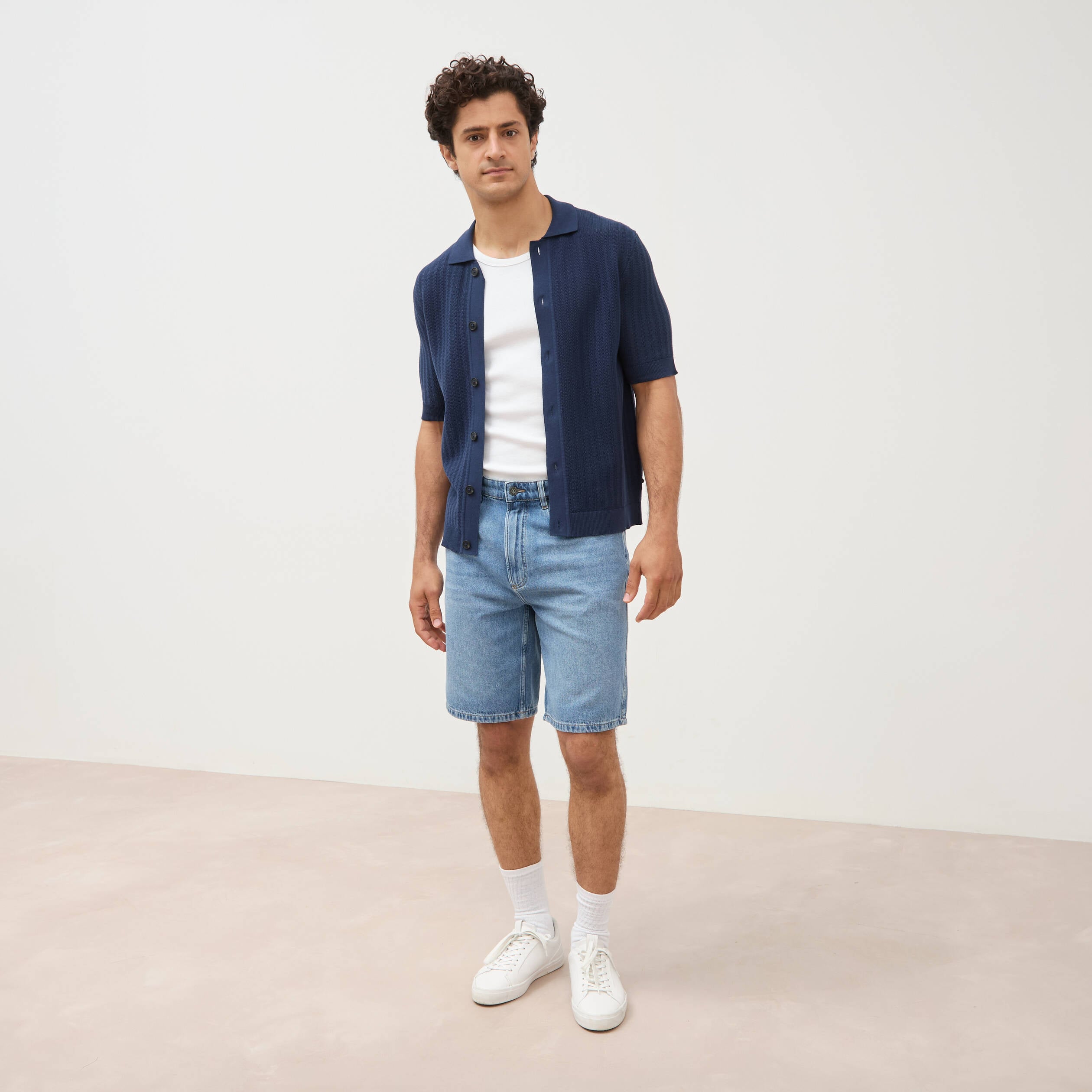 Bermuda en jeans denim stone homme