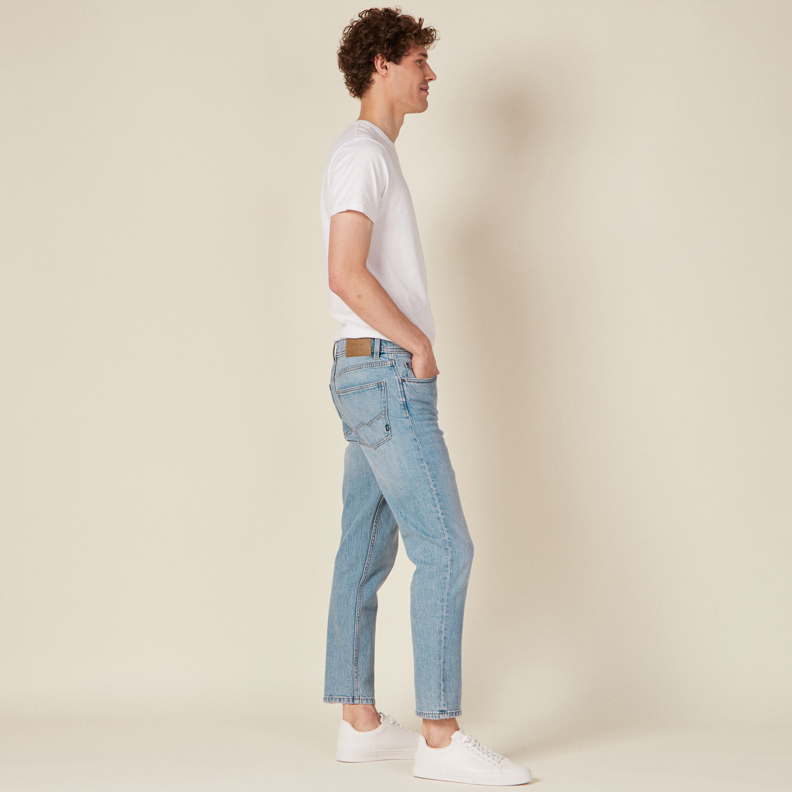 jeans slim 5 poches denim bleach homme Jeans slim 5 poches denim bleach homme