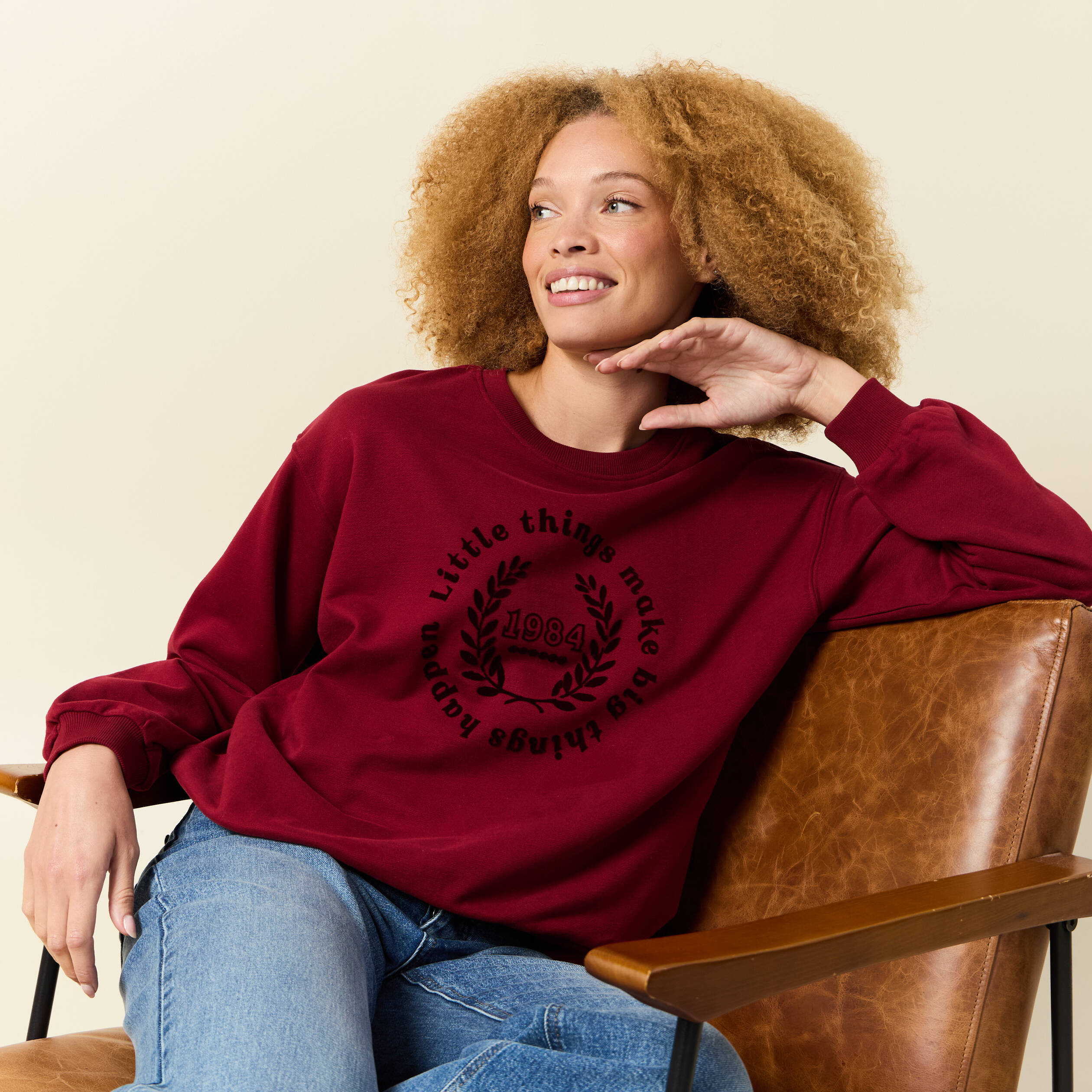 sweat col rond manches longues rouge femme Sweat col rond manches longues rouge femme