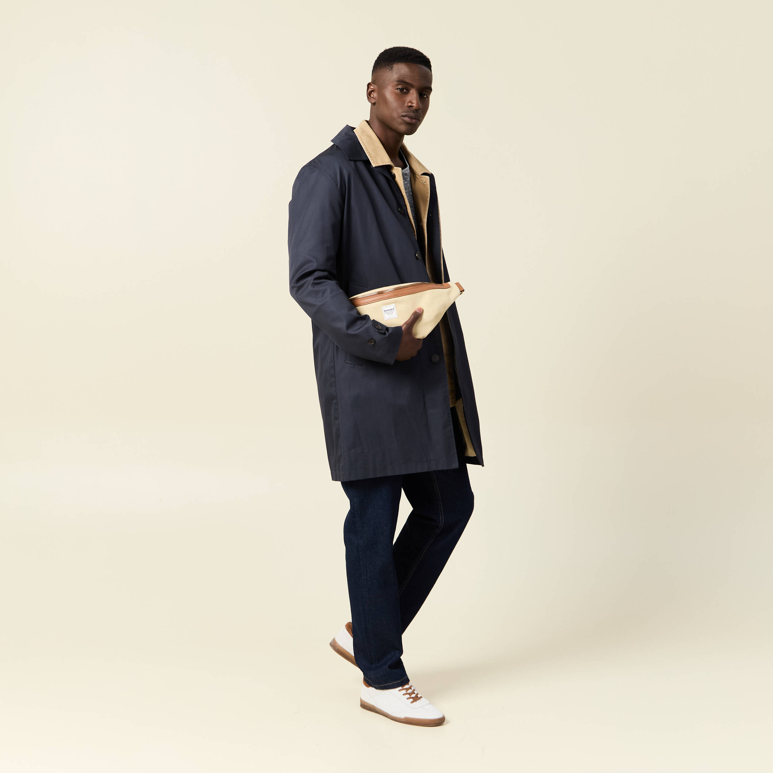 T-shirt éco-responsable bleu foncé homme