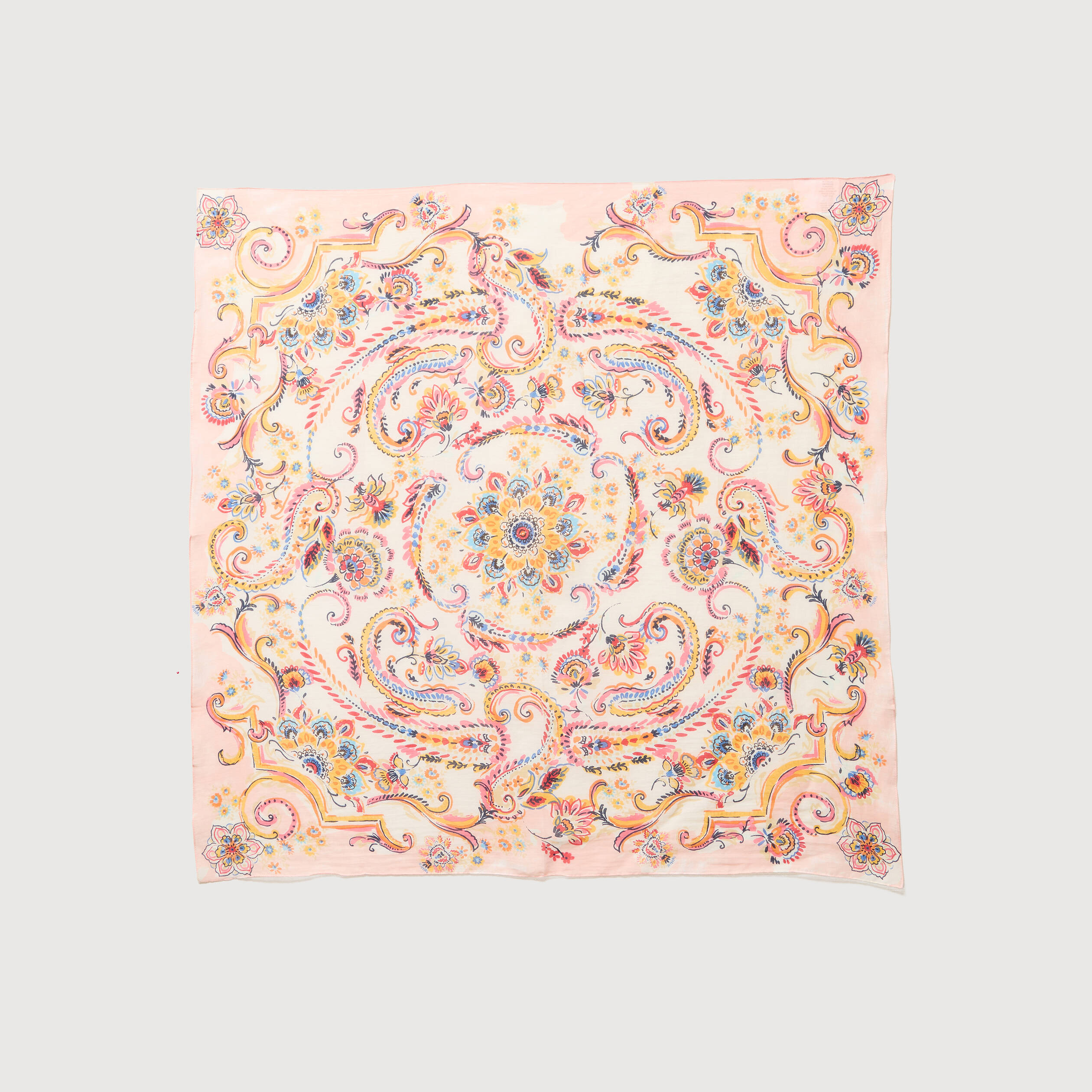Foulard en coton effet satin&eacute;e orange femme