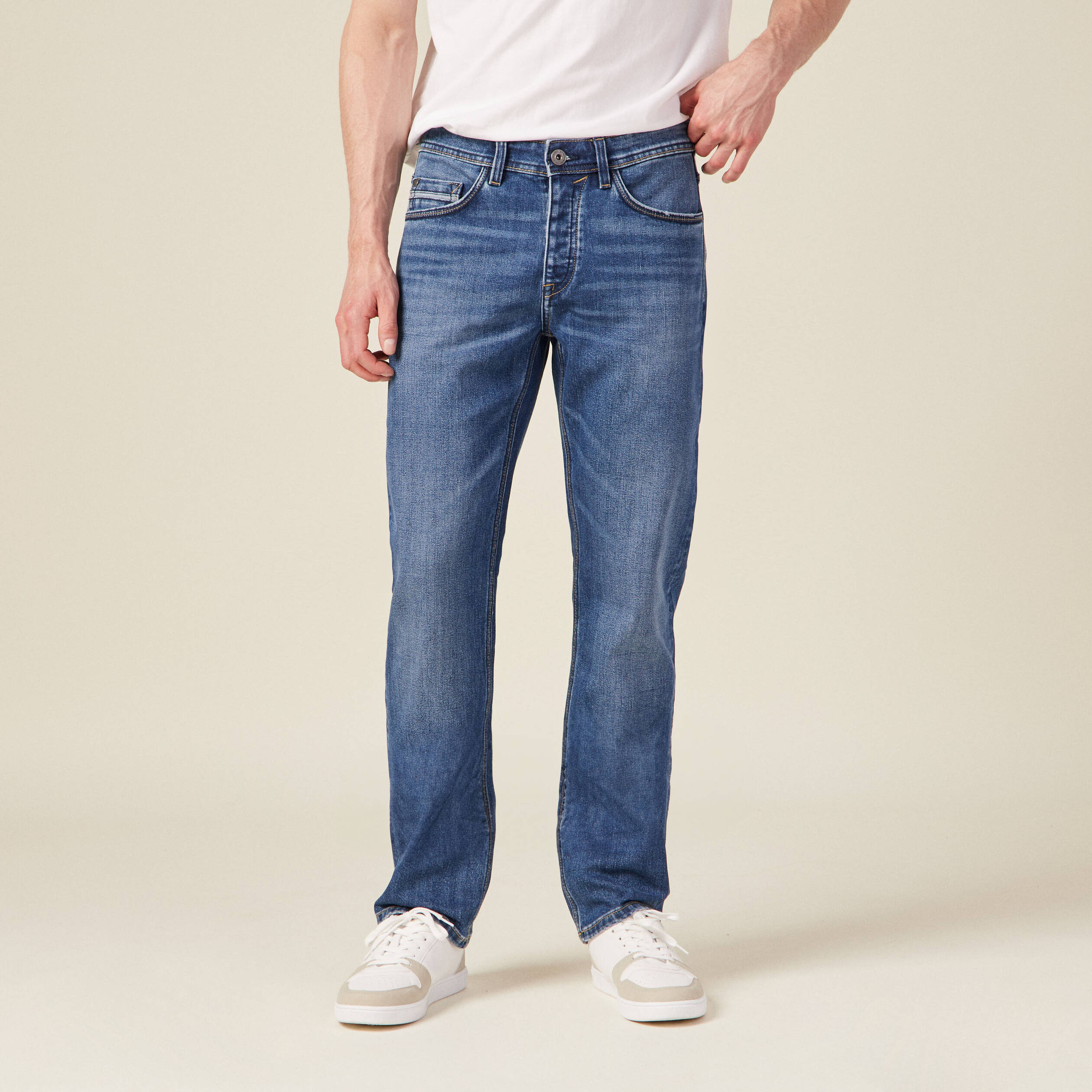Jeans regular 5 poches denim double stone homme