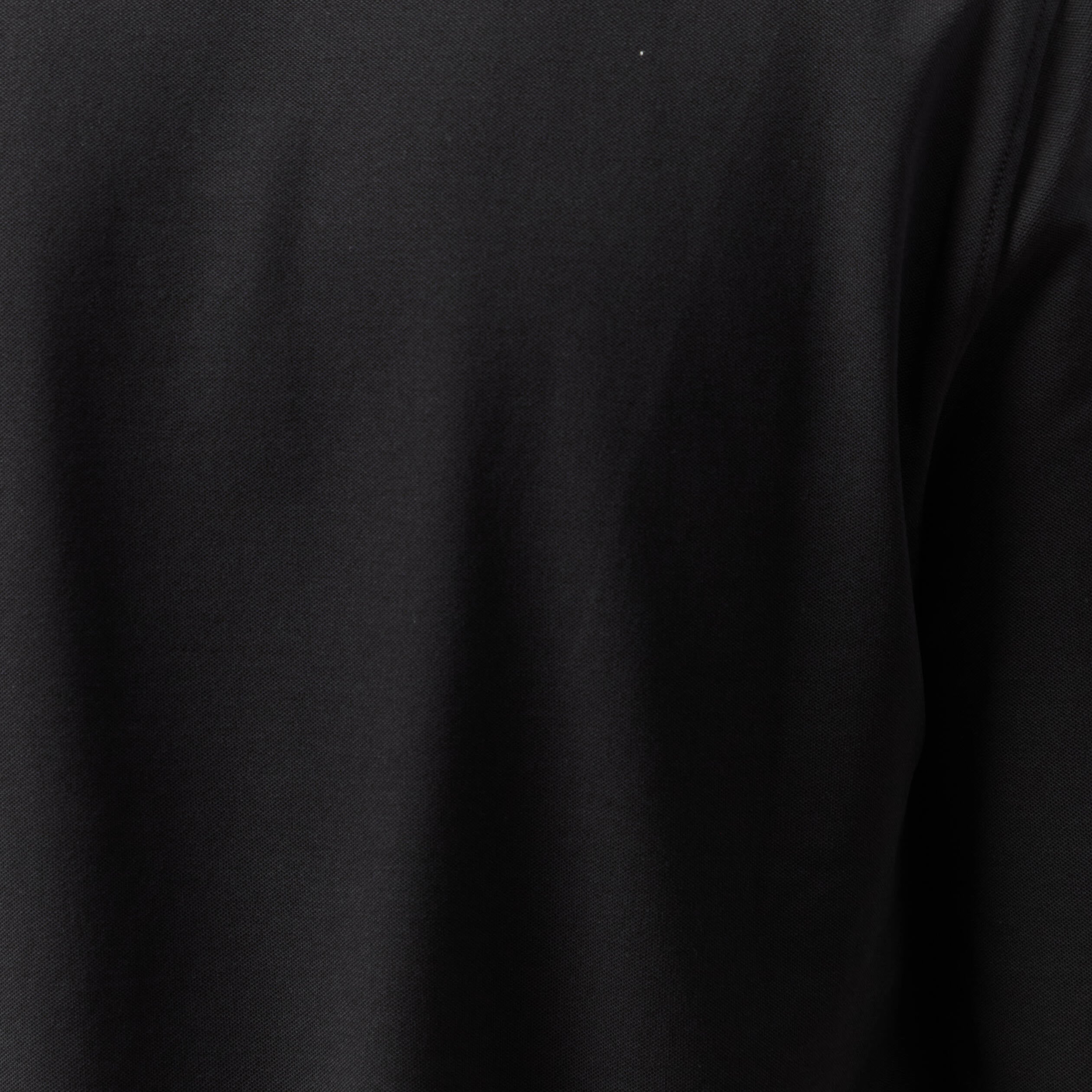 Polo cintr&eacute; manches longues noir homme