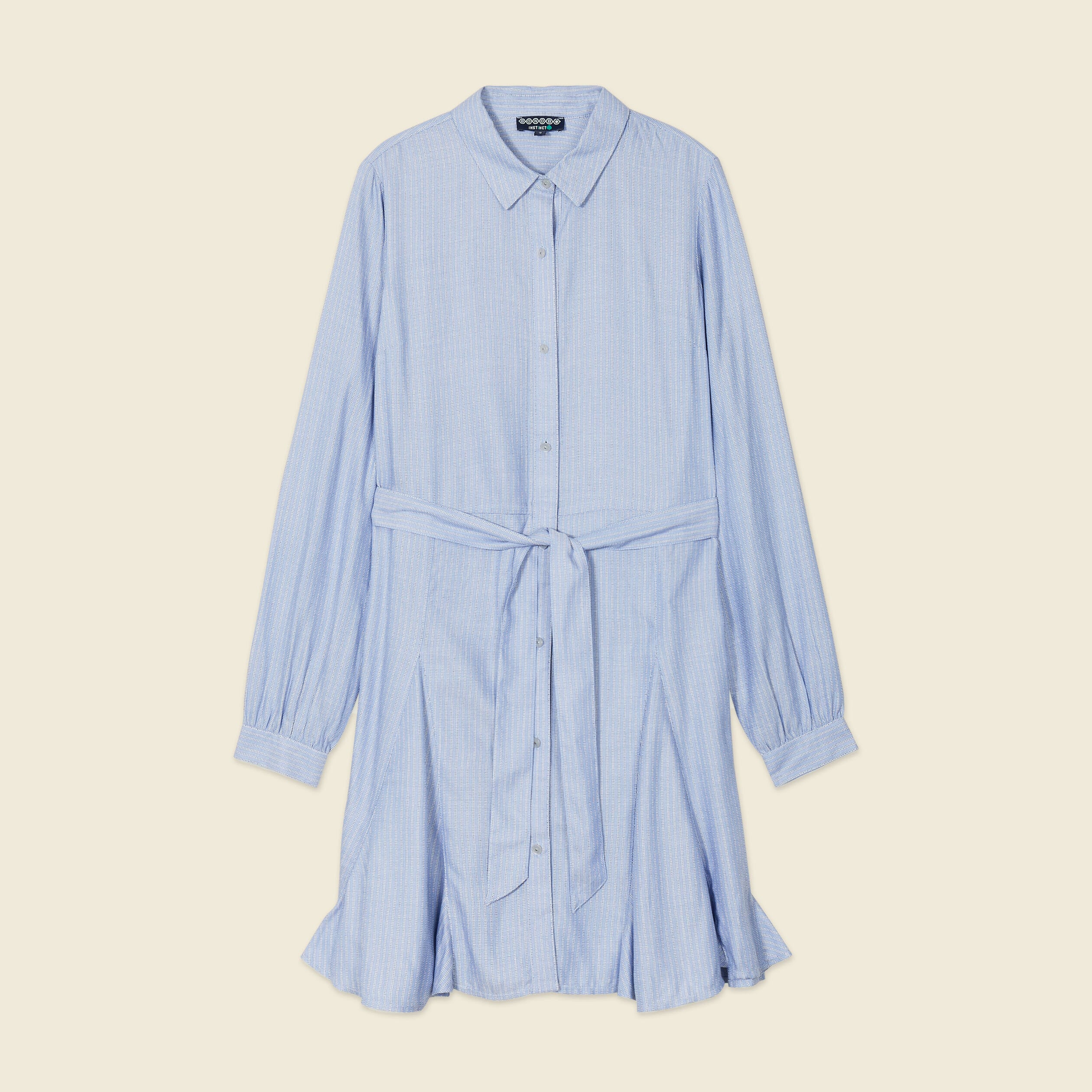 Robe patineuse courte manches longues bleu femme