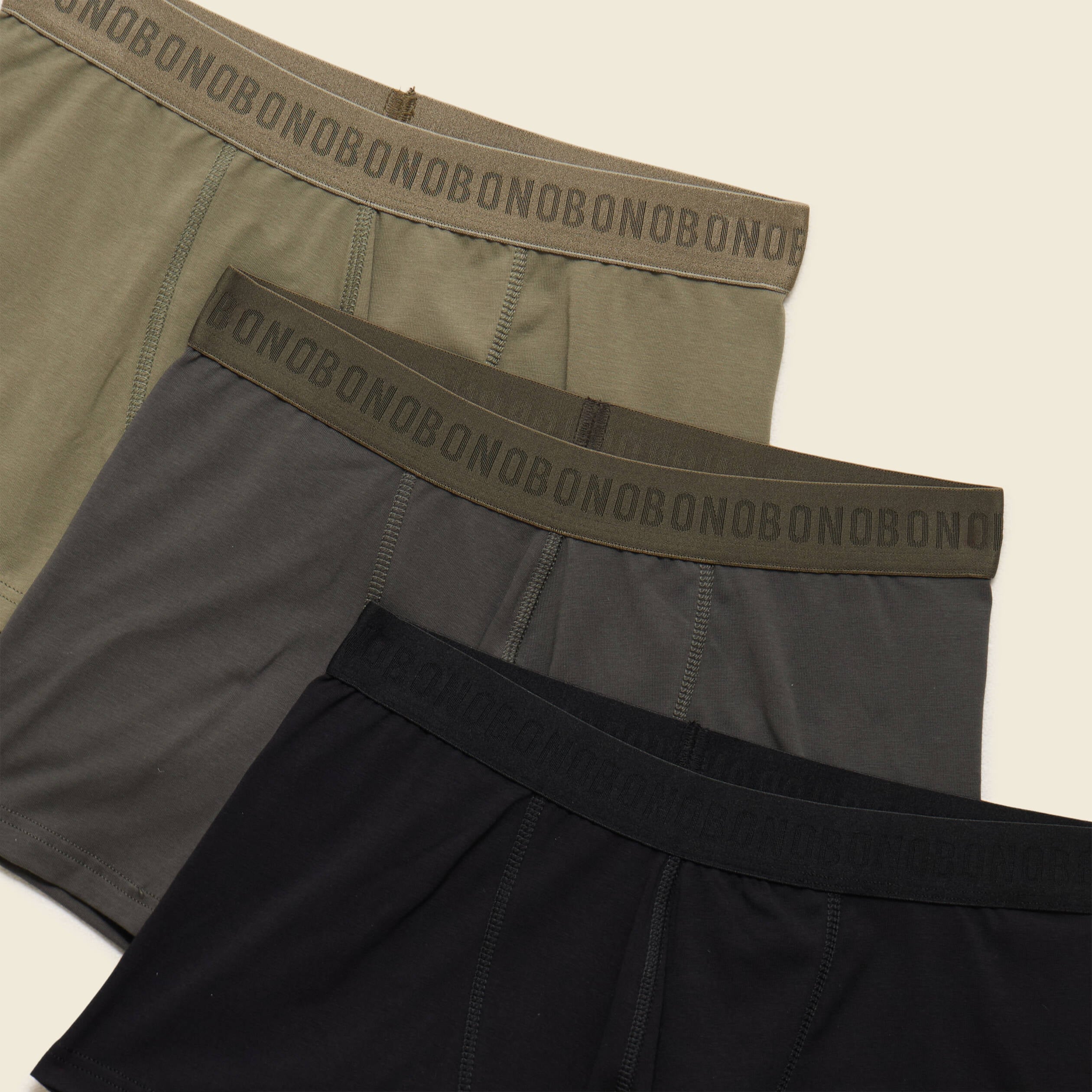 Lot de 3 boxers vert kaki homme