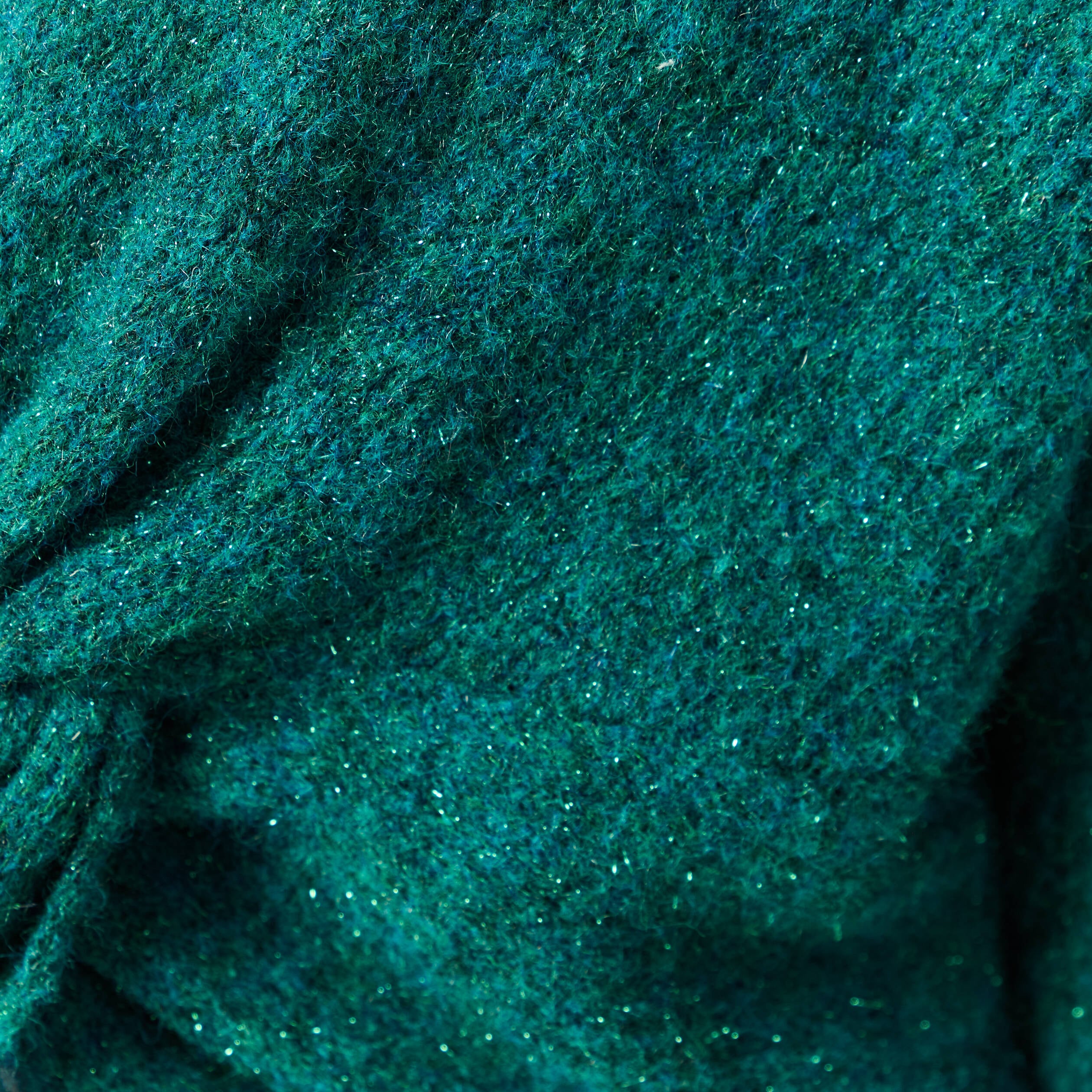 Pull r&eacute;versible manches longues col rond vert femme