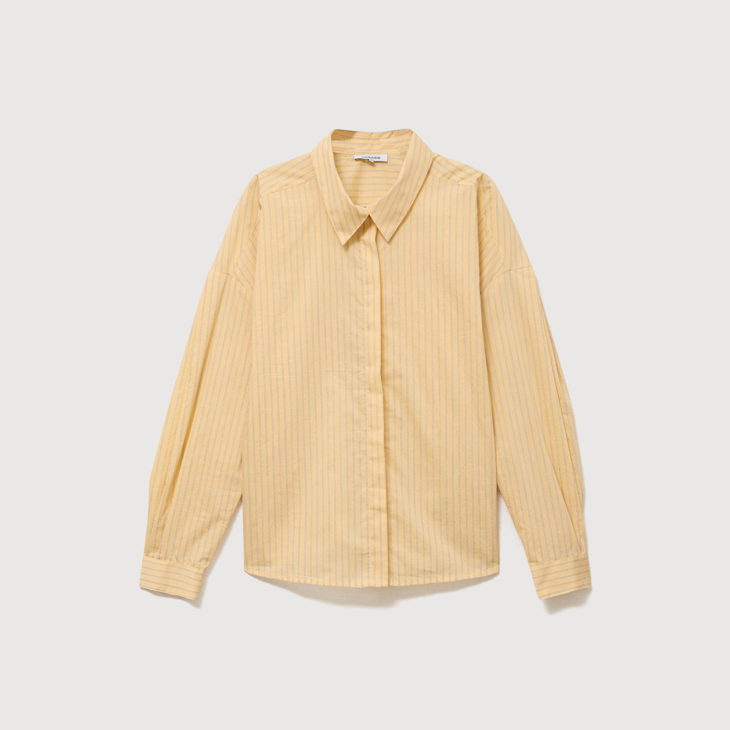 Chemise ample manches longues jaune citron femme