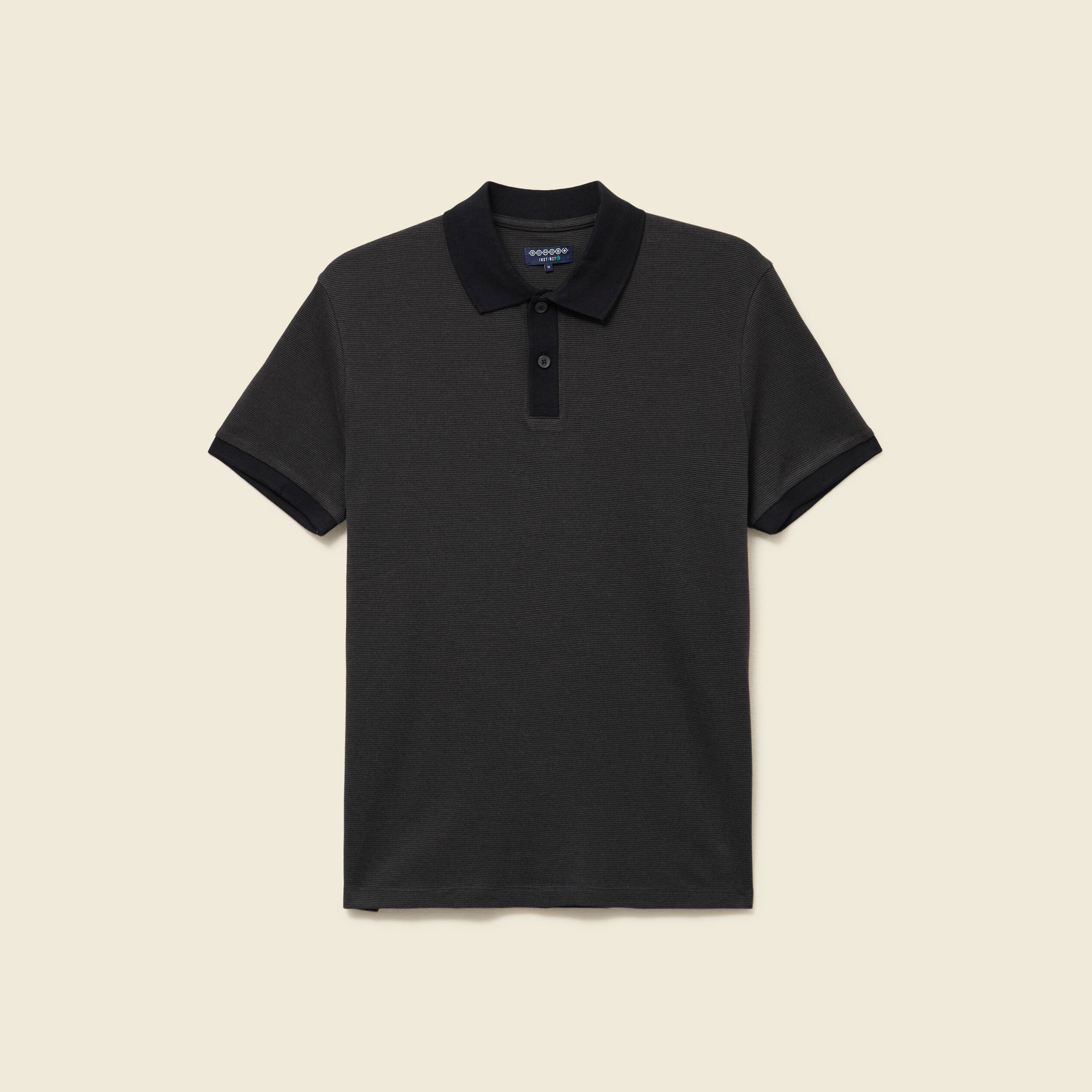 Polo col polo manches courtes en coton noir homme