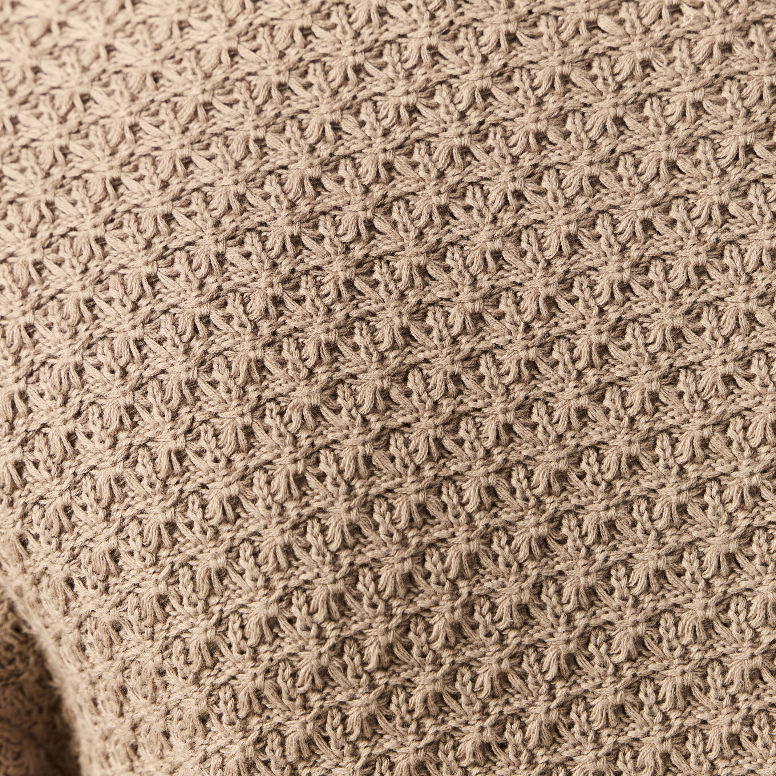 Pull col rond en coton taupe homme