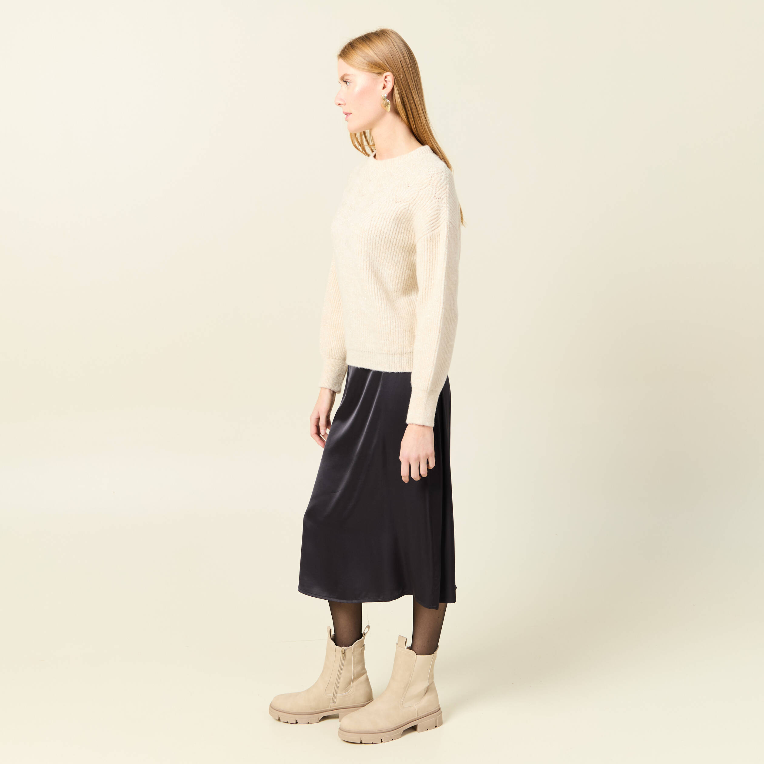pull manches longues creme femme Pull manches longues creme femme