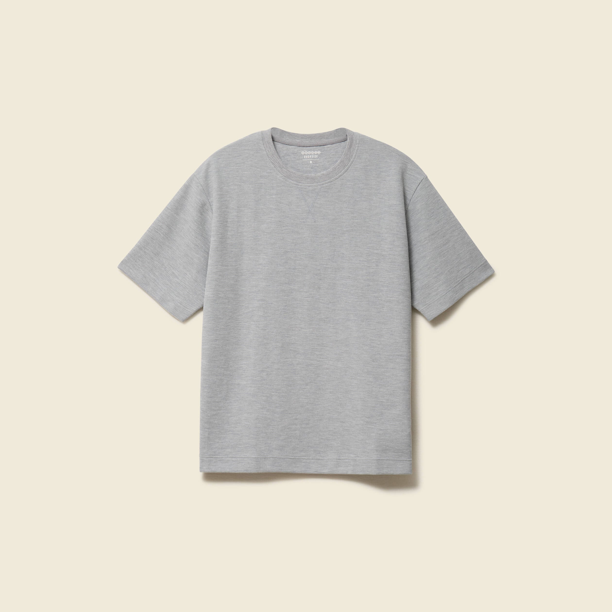 T-shirt ample col rond manches courtes gris homme