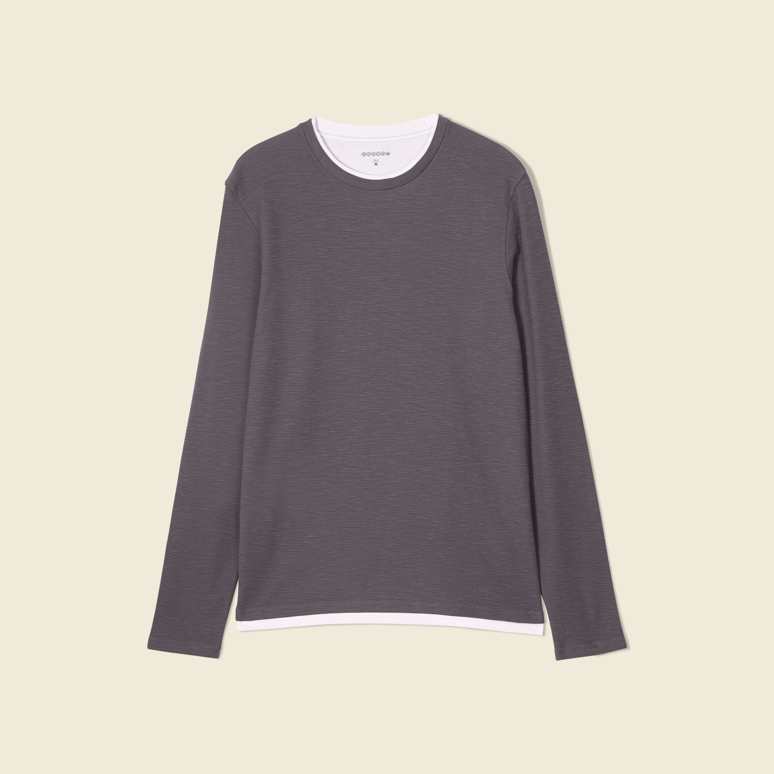 T-shirt manches longues gris foncé homme