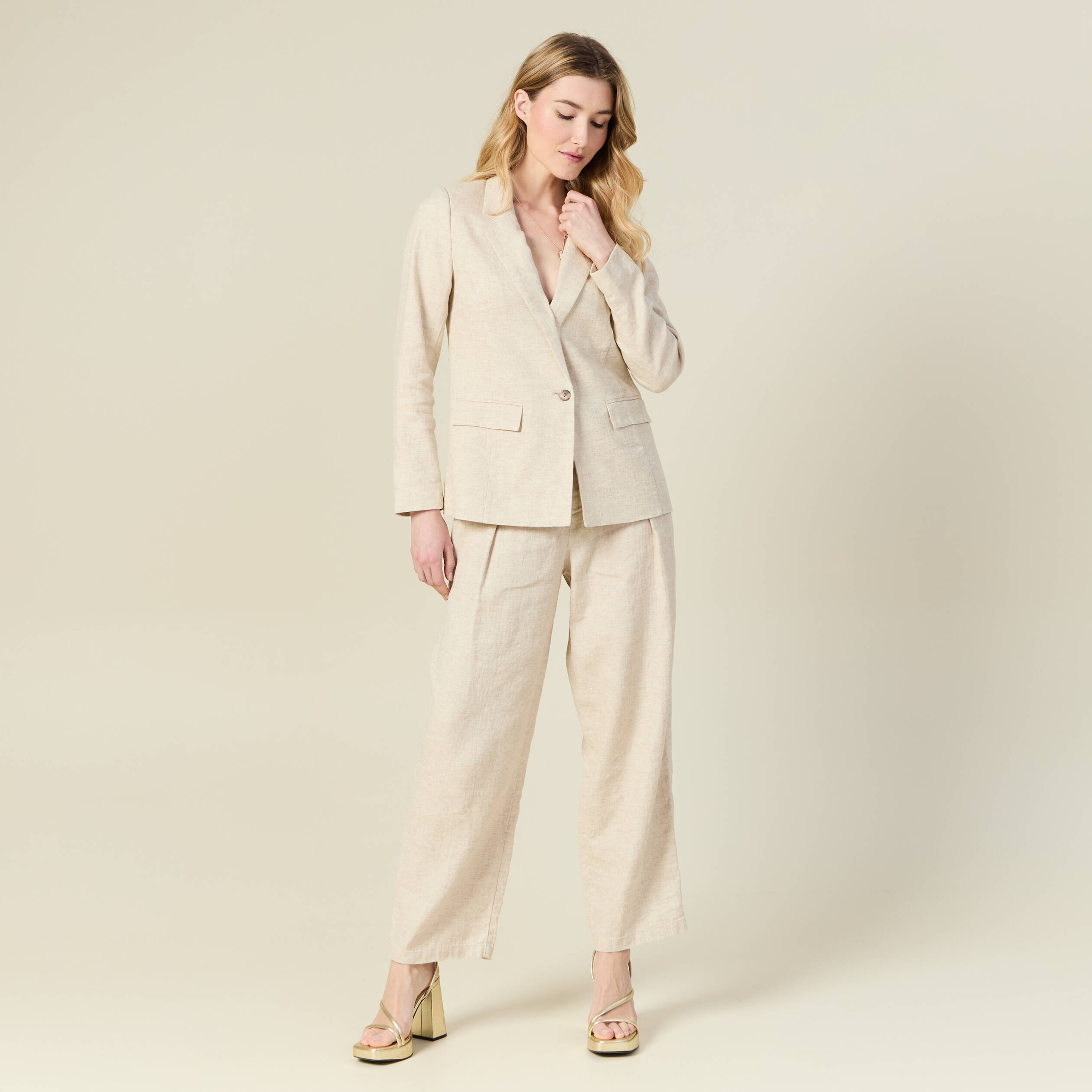 Veste esprit blazer sable femme