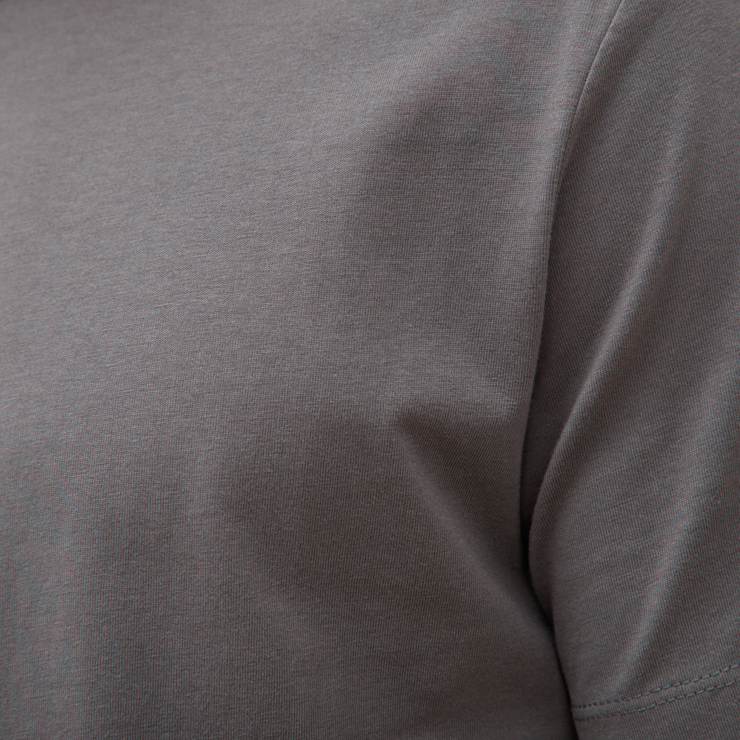 T-shirt en coton manches courtes gris fonc&eacute; homme